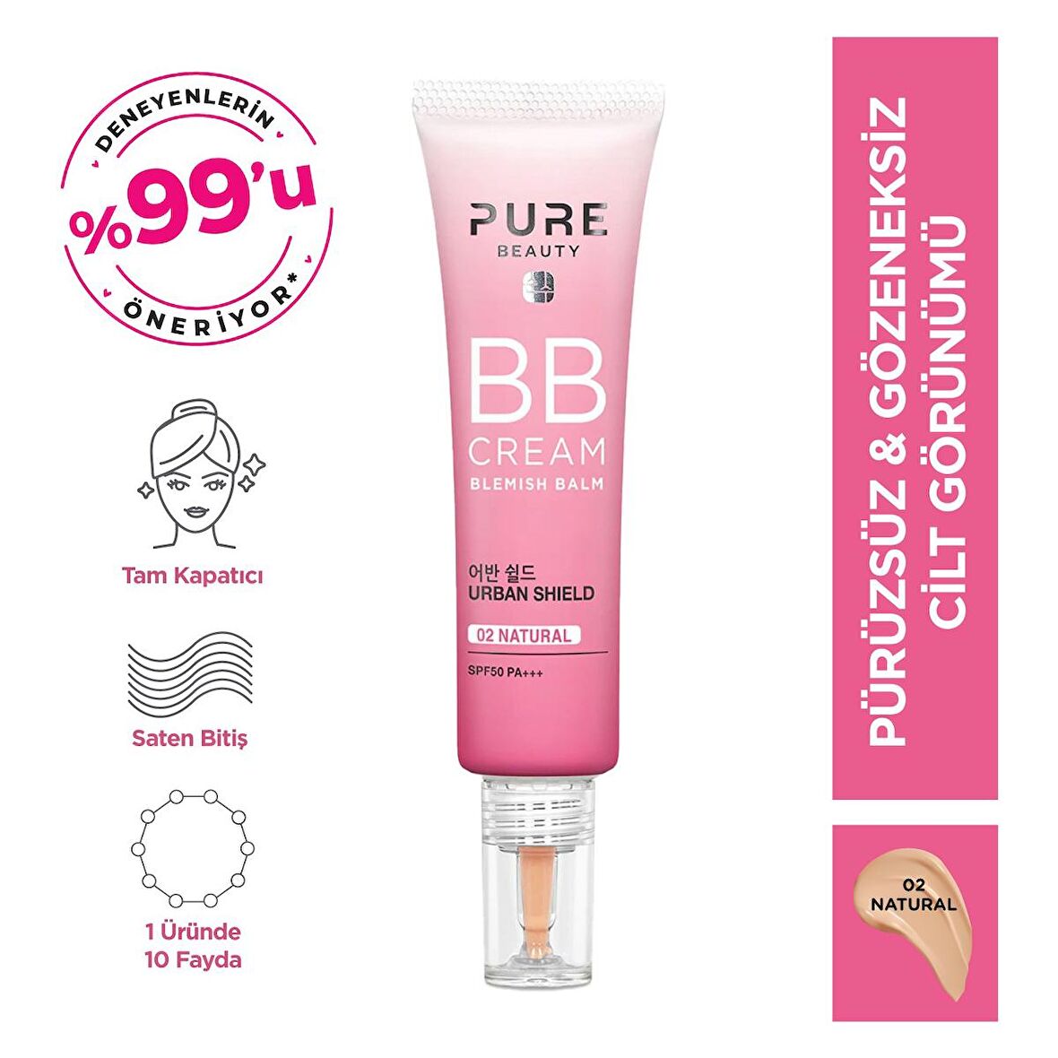 PURE BEAUTY BB Krem Spf50 Pa+++ Natural 30 ml 4894532999798