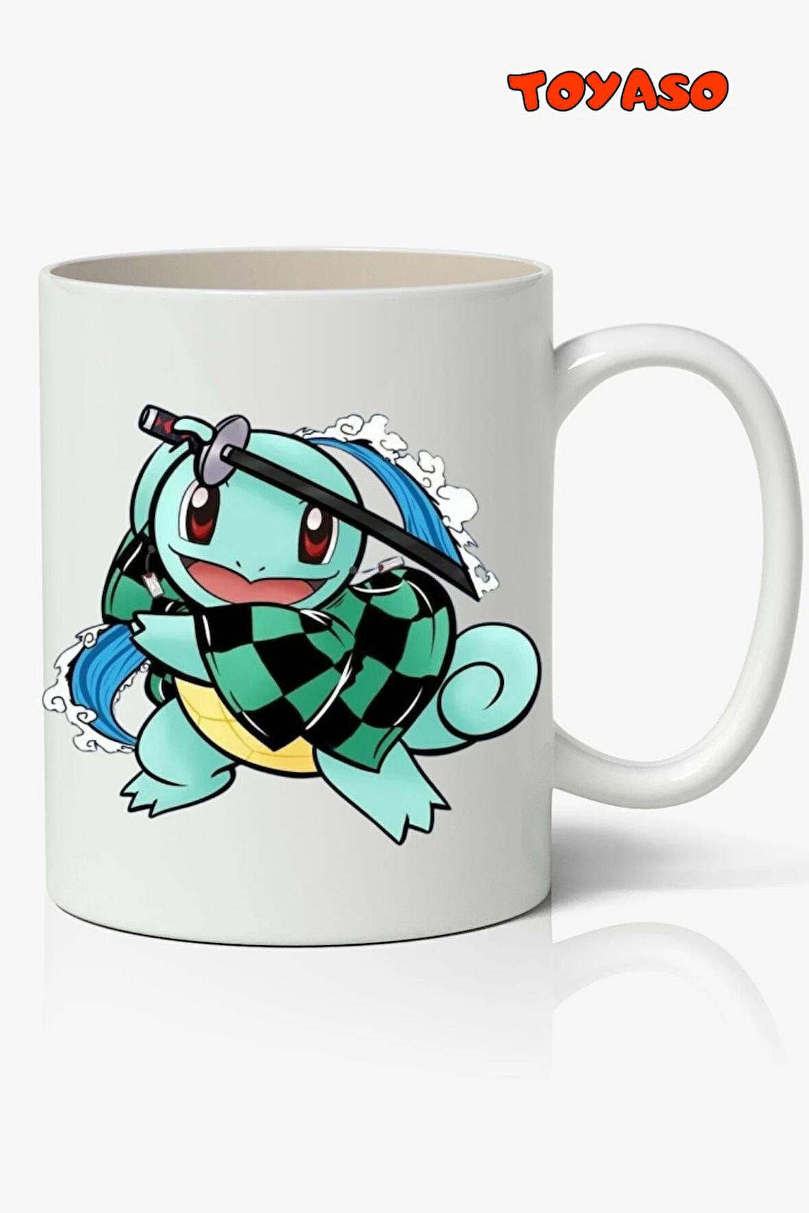 Pokemon Squirtle İblis Keser Tanjiro Kamado Anime Beyaz Kupa Bardak Sevgiliye Arkadaşa Hediye