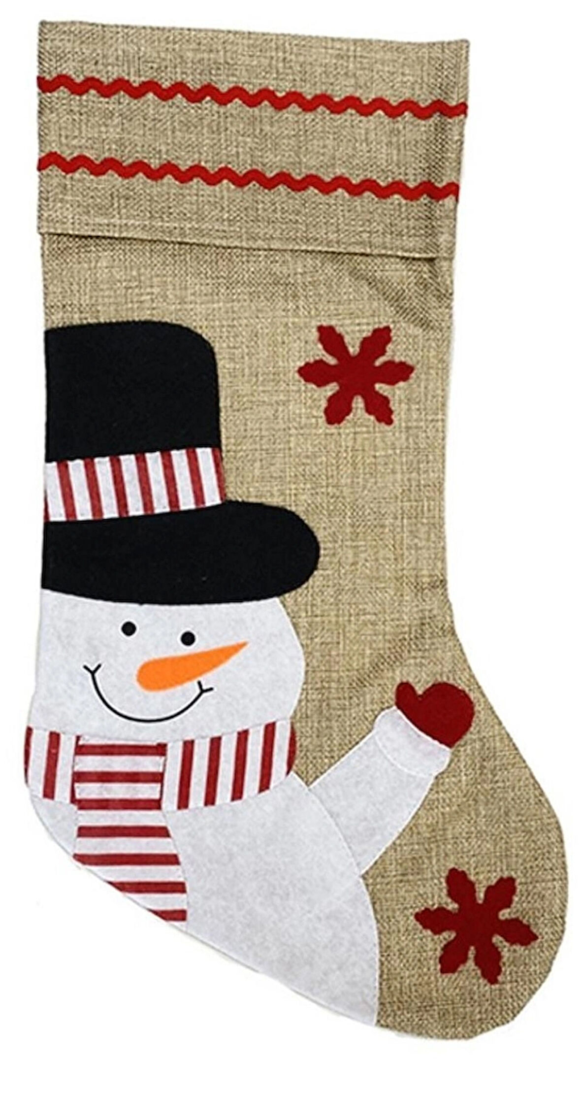 Yılbaşı Kardan Adam Dekor Süs Çorap 45cm