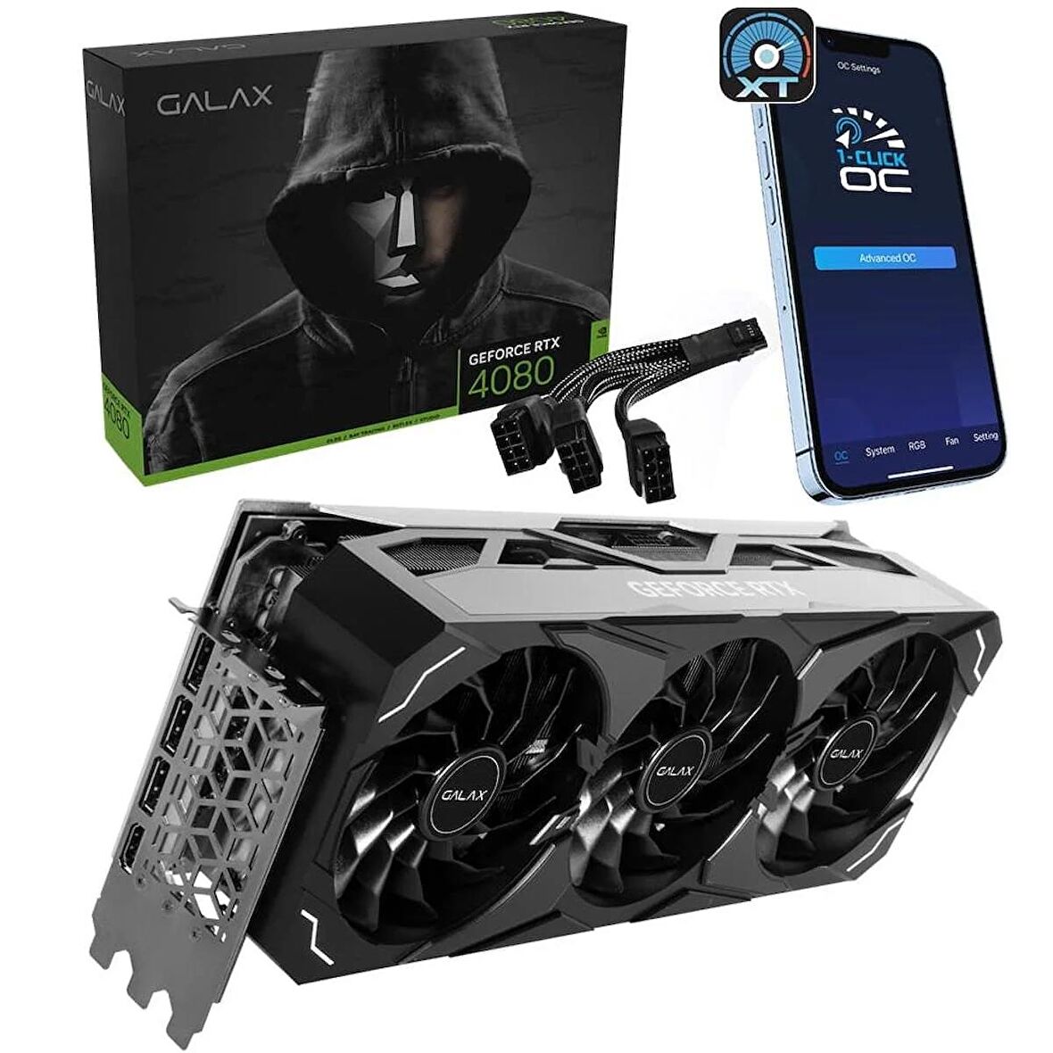 GALAX GeForce RTX 4080 ST 1-Click OC 16GB GDDR6X 256 Bit DLSS 3 Ekran Kartı (48NZM6MD6LTS)