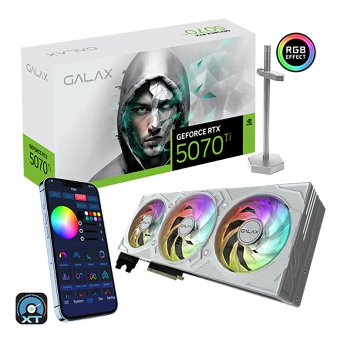 GALAX GeForce RTX 5070 Ti EX Gamer 1-Click OC White 16GB GDDR7 256 Bit DLSS 4 Ekran Kartı (57IZN6MDBVGW)