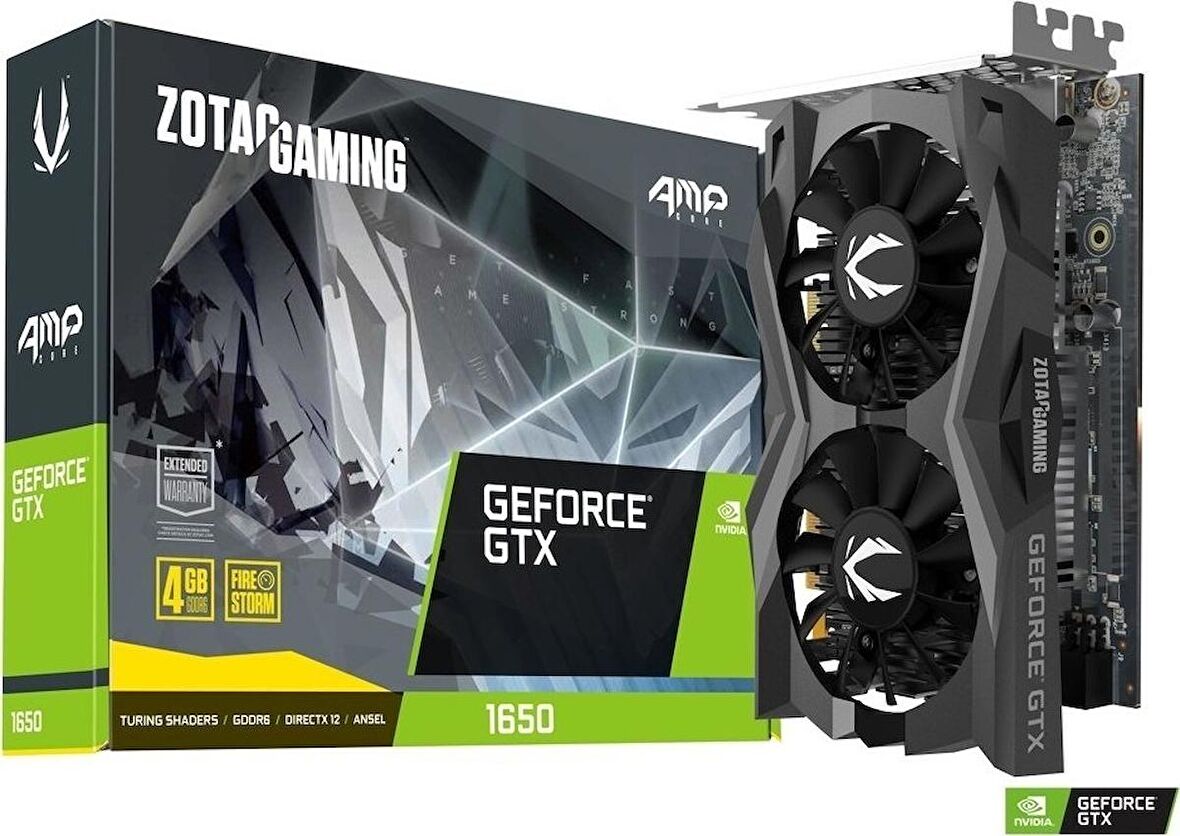 Zotac GeForce GTX 1650 AMP 4GB 128Bit GDDR6 PCI-Express 3.0 Ekran Kartı (CORE ZT-T16520J-10L)