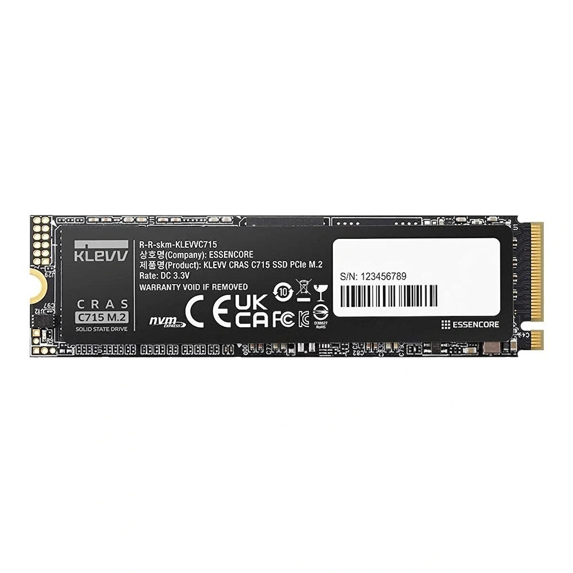 KLEVV Cras C715 512GB NVMe PCIe Gen3 x4 Okuma 3200MB – Yazma 2000MB M.2 SSD (K512GM2SP0-C7T)