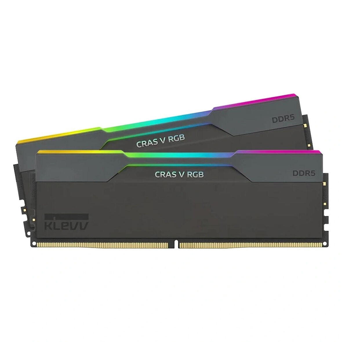 KLEVV Cras V RGB 64GB (2x32GB) 6400MHz CL32 INTEL XMP 3.0 – AMD EXPO DDR5 Heatsink Obsidian Black Ram (KD5BGUA80-64A320G) 