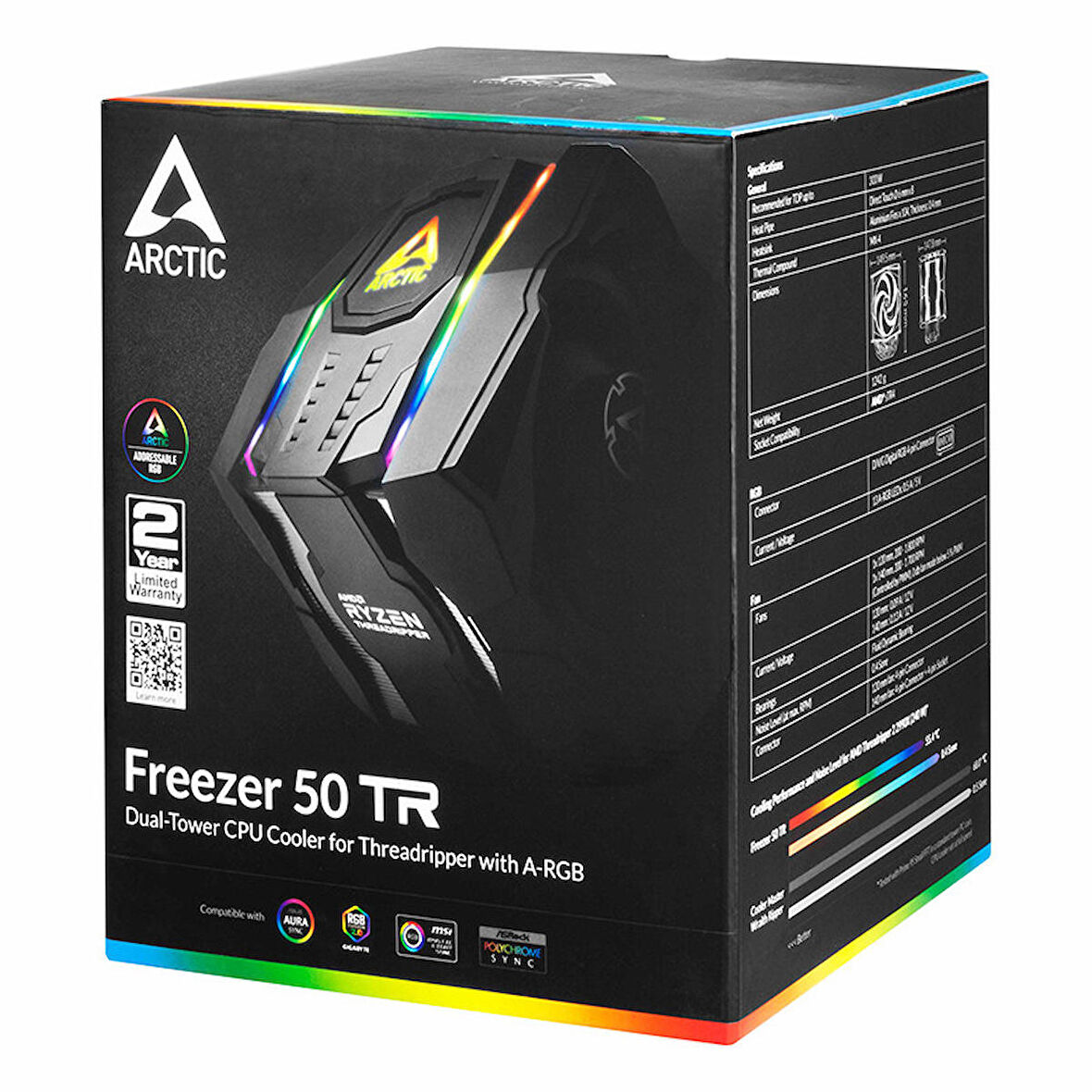 Arctic AR-ACFRE00055A Freezer 50 TR 2x12 cm RGB Fanlı AMD Theradripper İşlemci Soğutucusu