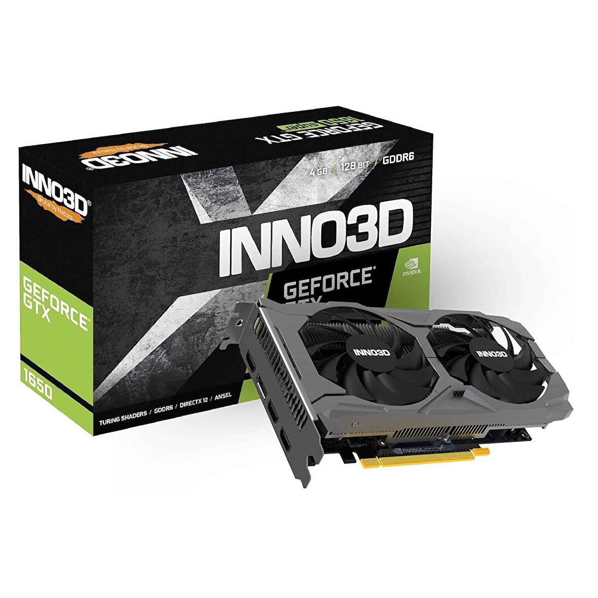 Inno3D GeForce GF-GTX1650 TWIN X2 OC V3 4GB 128BIT GDDR6-3xDP+HDMI Ekran Kartı