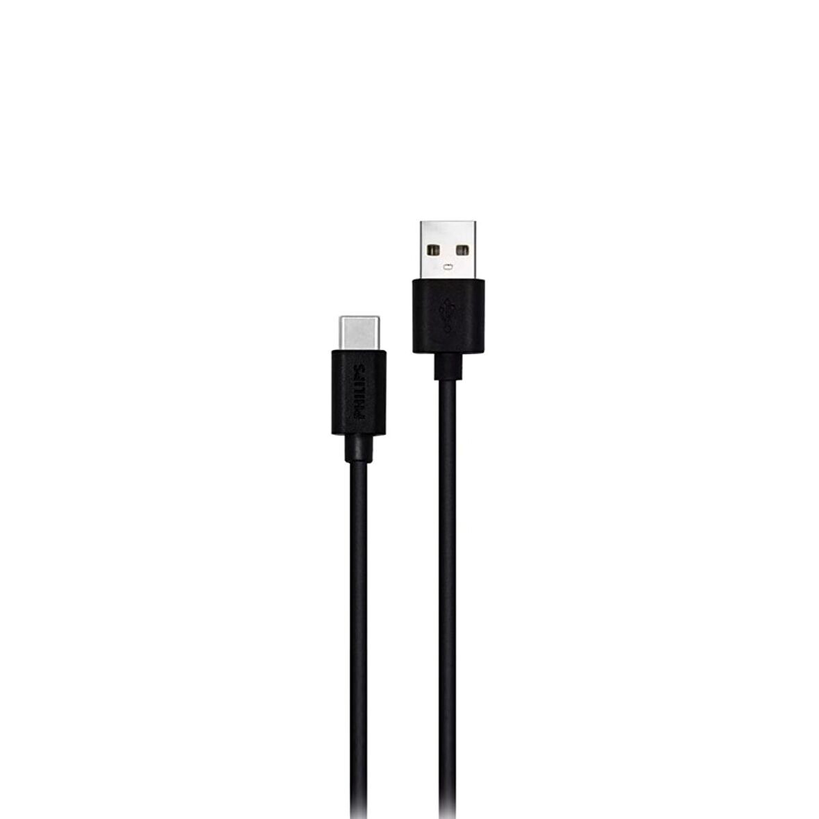 Philips DLC3541A/00 1.2M UsbA to Type-C Hızlı Şarj ve Data Kablosu Siyah
