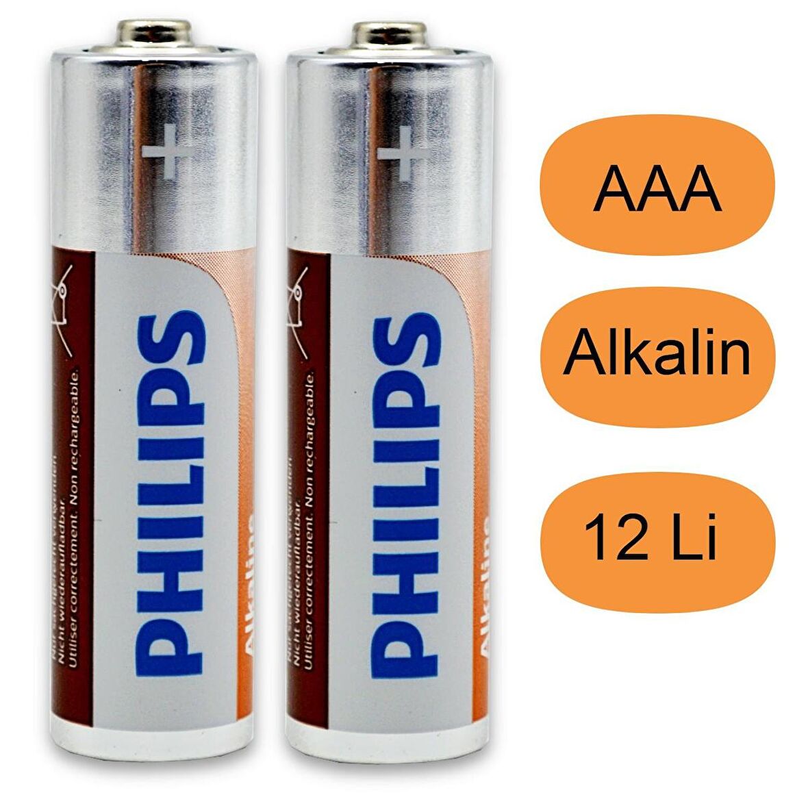 Philips Alkaline AAA İnce Kalem Pil Kartela 12 li LR03A12S/10