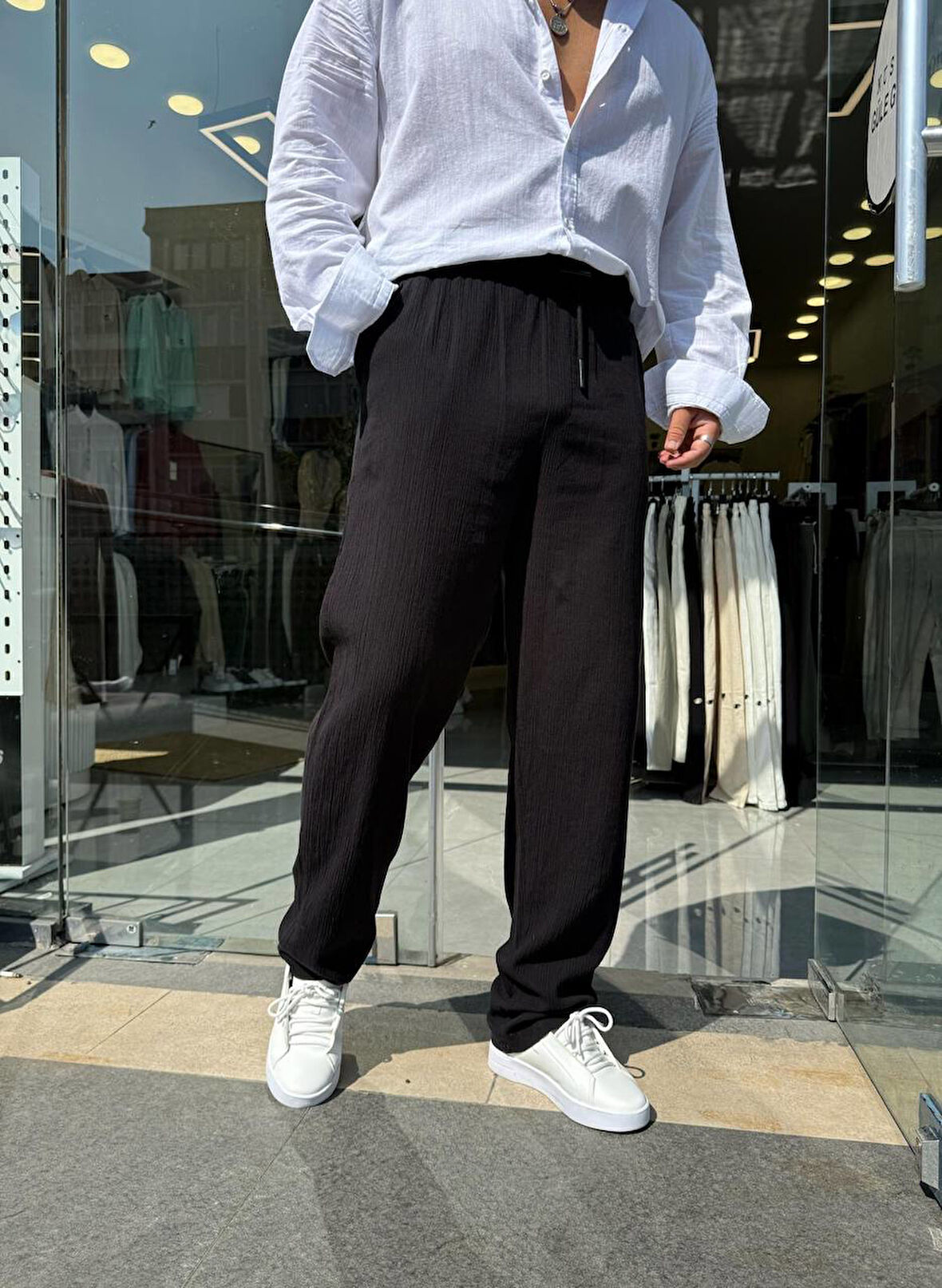 Krinkıl Keten Erkek Jogger Pantolon
