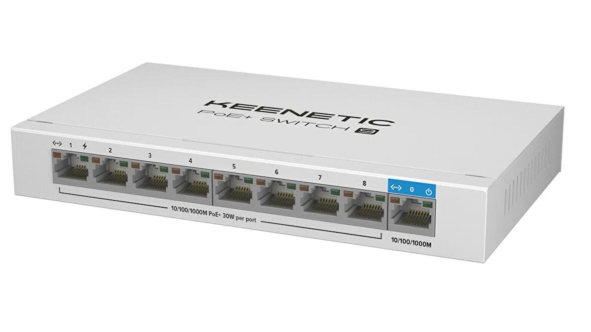 Keenetic Poe+ Switch 9, 1X1GBIT, 8X1GBIT Poe+ Port, Ieee 802.3AF/AT (MAX.30W/PORT), 120WATT