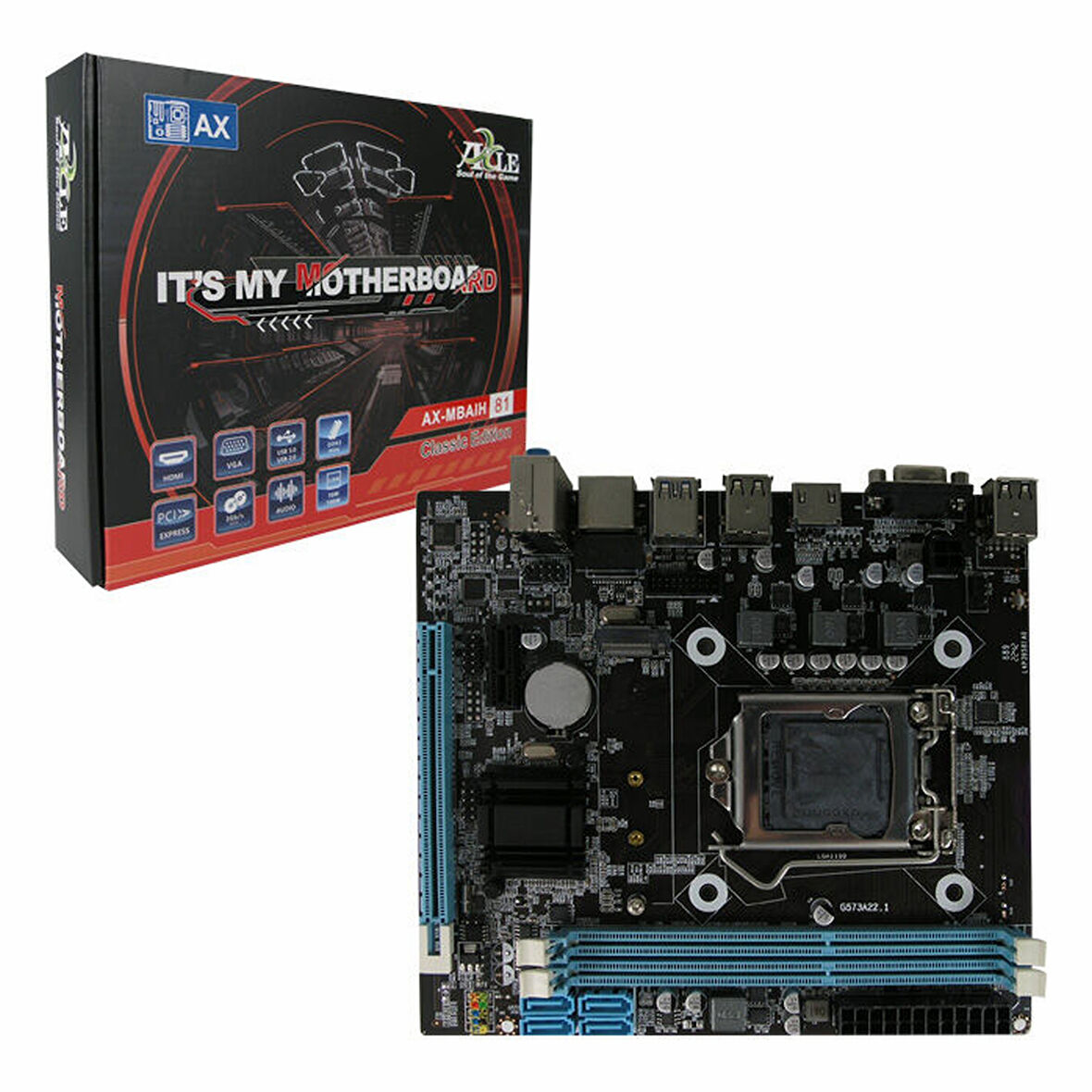 Axle AX-MBAIH81 DDR3 (1600MHz)OC VGA/HDMI PCIe 2.0 1150P mATX Anakart