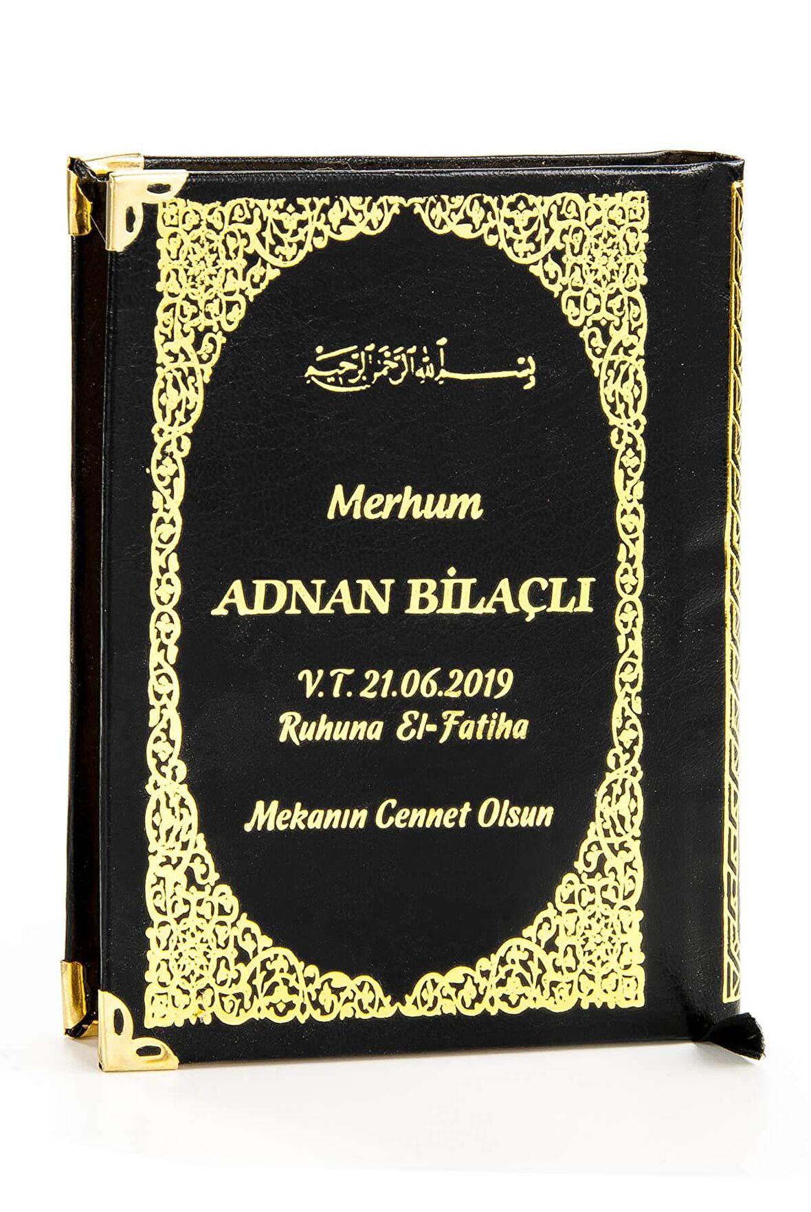 50 ADET - İsim Baskılı Ciltli Yasin Kitabı - Çanta Boy - 208 Sayfa - Siyah Renk - Mevlid Hediyeliği