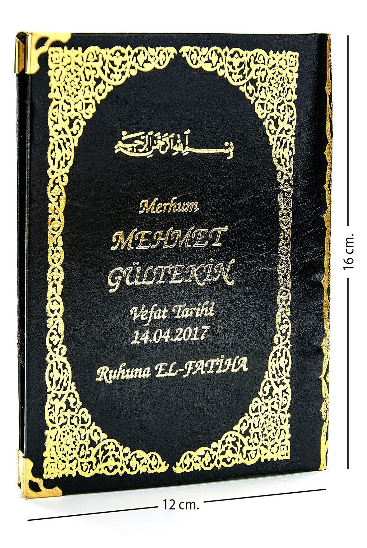 50 ADET - İsim Baskılı Ciltli Yasin Kitabı - Çanta Boy - Siyah - 128 Sayfa - Mevlit Hediyeliği