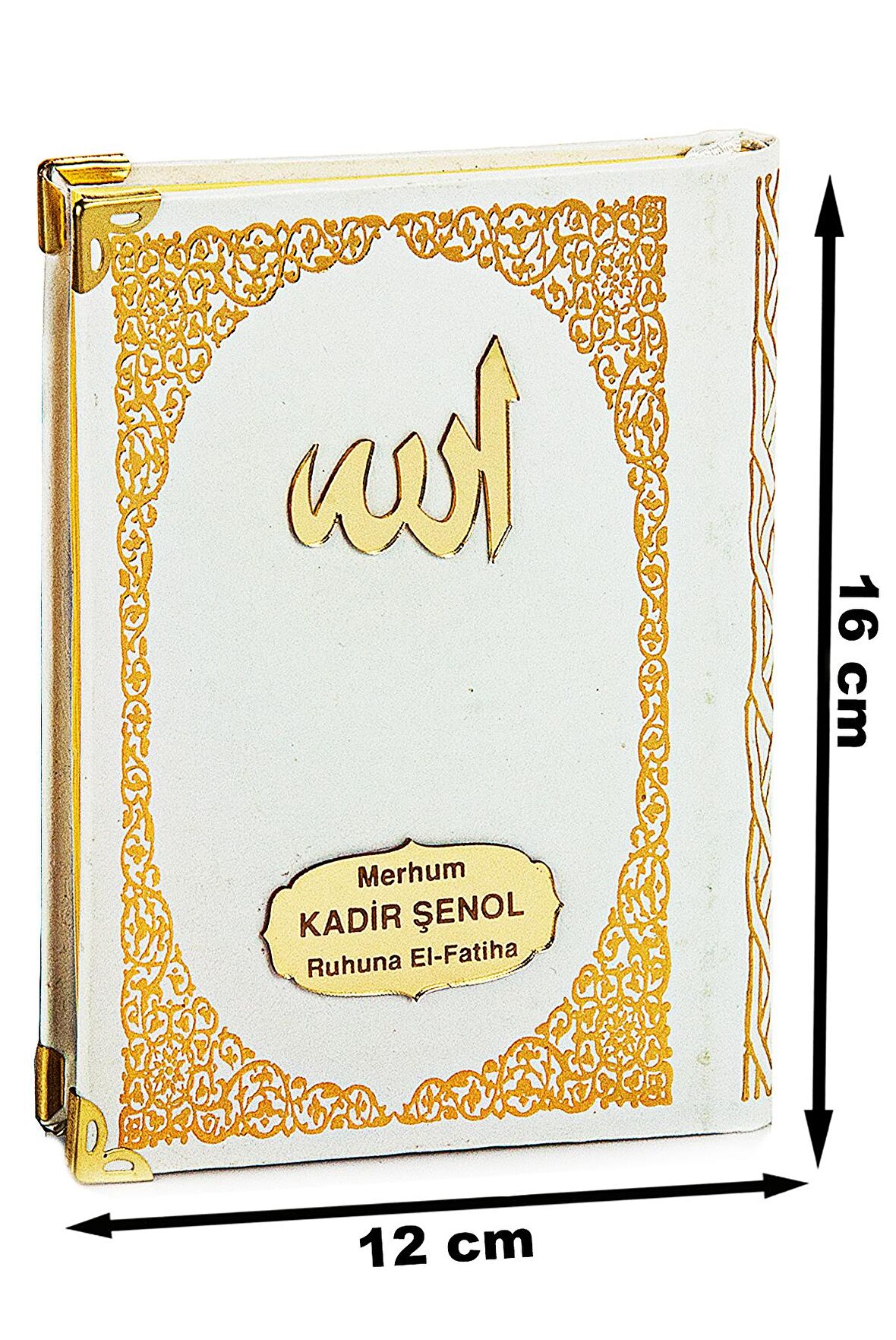 Pleksiye Özel İsim Yazılı Ciltli Yasin Kitabı Çanta Boy Beyaz 128 Sayfa