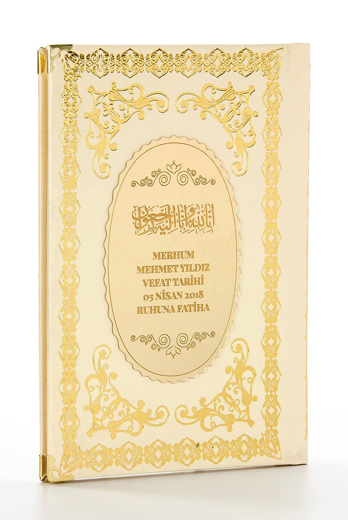 10 ADET Ciltli Yasin Kitabı - İsme Özel Plakalı - Orta Boy - 176 Sayfa - Krem Renk - Mevlid Hediyeliği