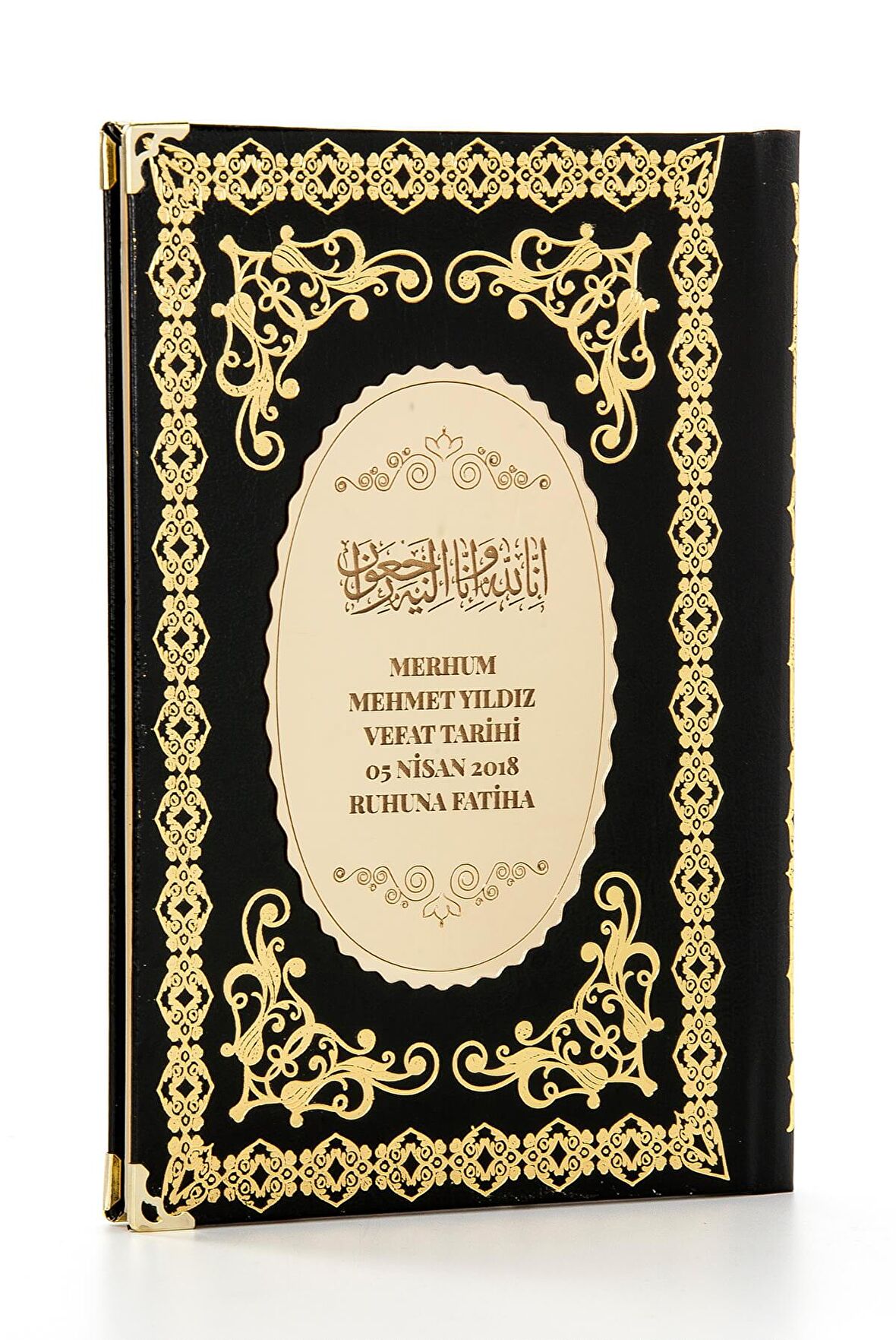 10 ADET Ciltli Yasin Kitabı - İsme Özel Plakalı - Orta Boy - 176 Sayfa - Siyah Renk - Mevlid Hediyeliği