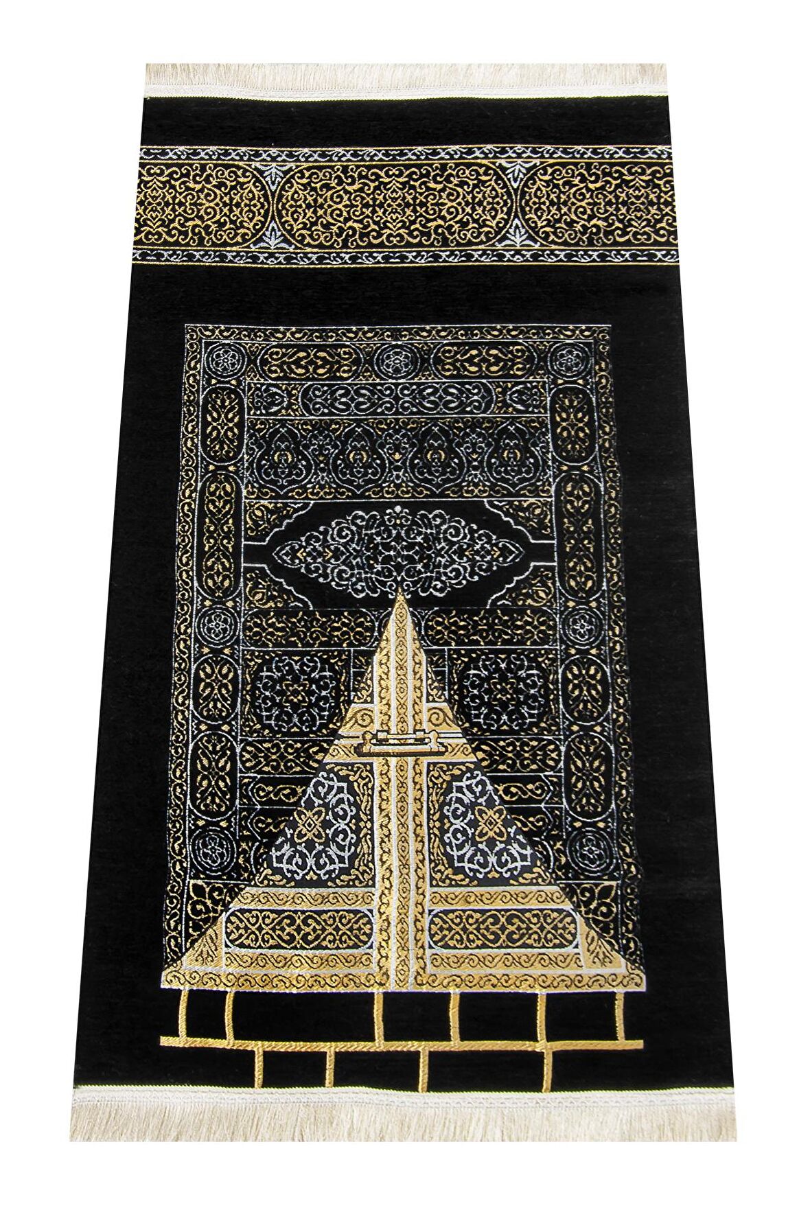 Kabe Desenli Ultra Plus Siyah Şönil Seccade 7