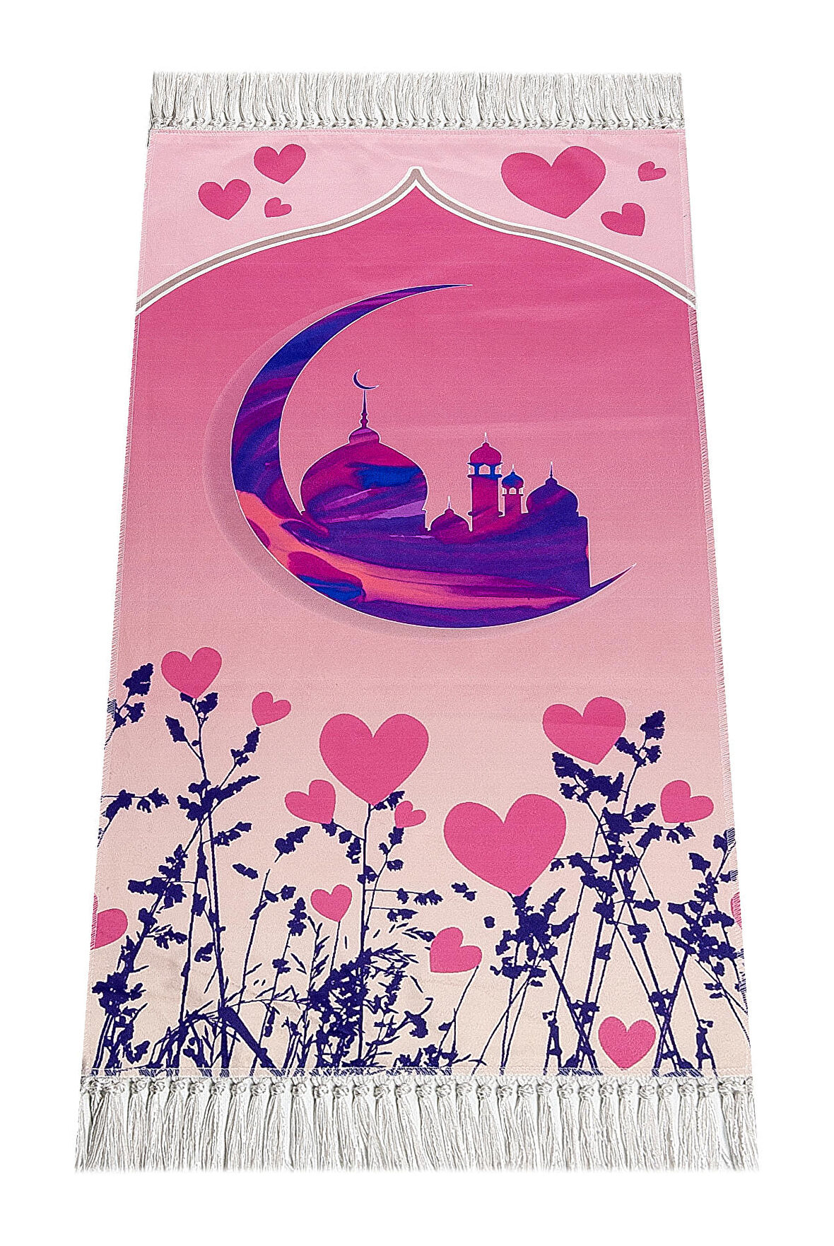 Dijital Baskılı Çocuk Seccadesi - Pembe Camili - 44 X 78 cm
