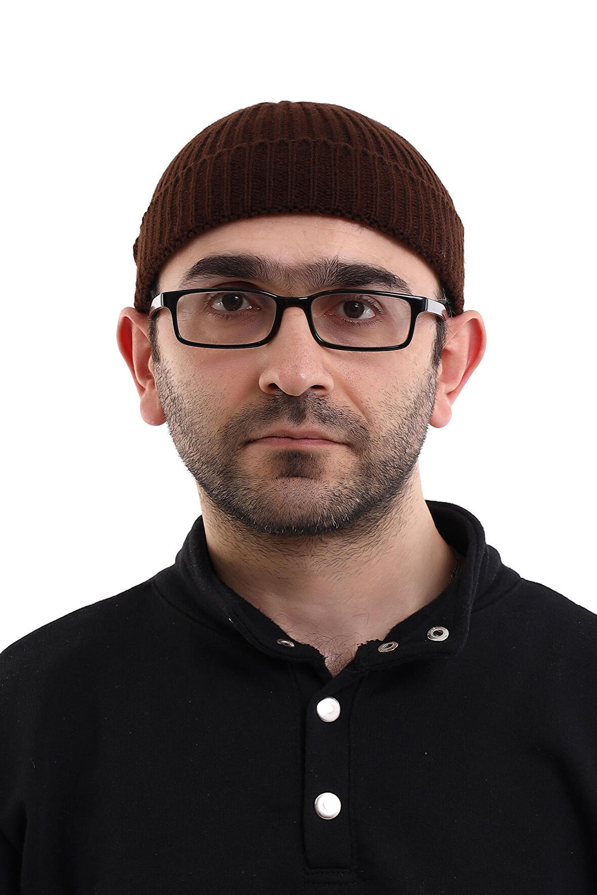 Orlon Katlamalı Takke - Kahverengi