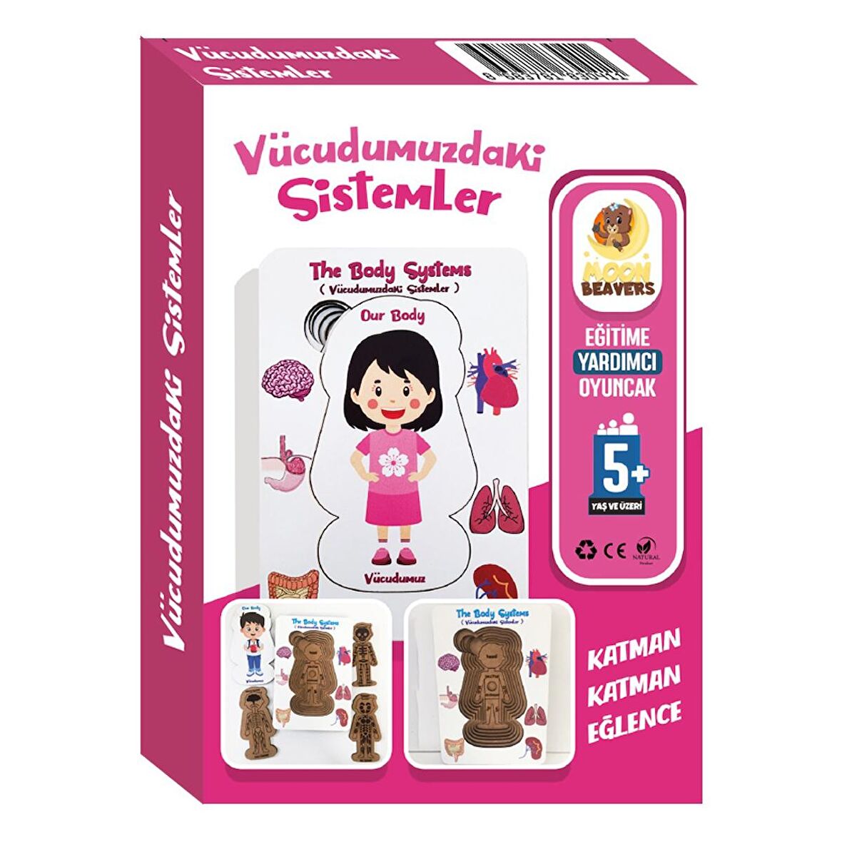 Vücudumuzdaki Sistemler Yapboz - İngilizce ve Türkçe - Kız Çocuk Puzzle - 5 Yaş ve Üzeri Eğitime Yardımcı Oyuncak