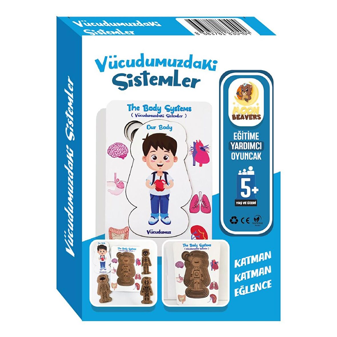 Vücudumuzdaki Sistemler Yapboz - İngilizce ve Türkçe - Erkek Çocuk Puzzle - 5 Yaş ve Üzeri Eğitime Yardımcı Oyuncak