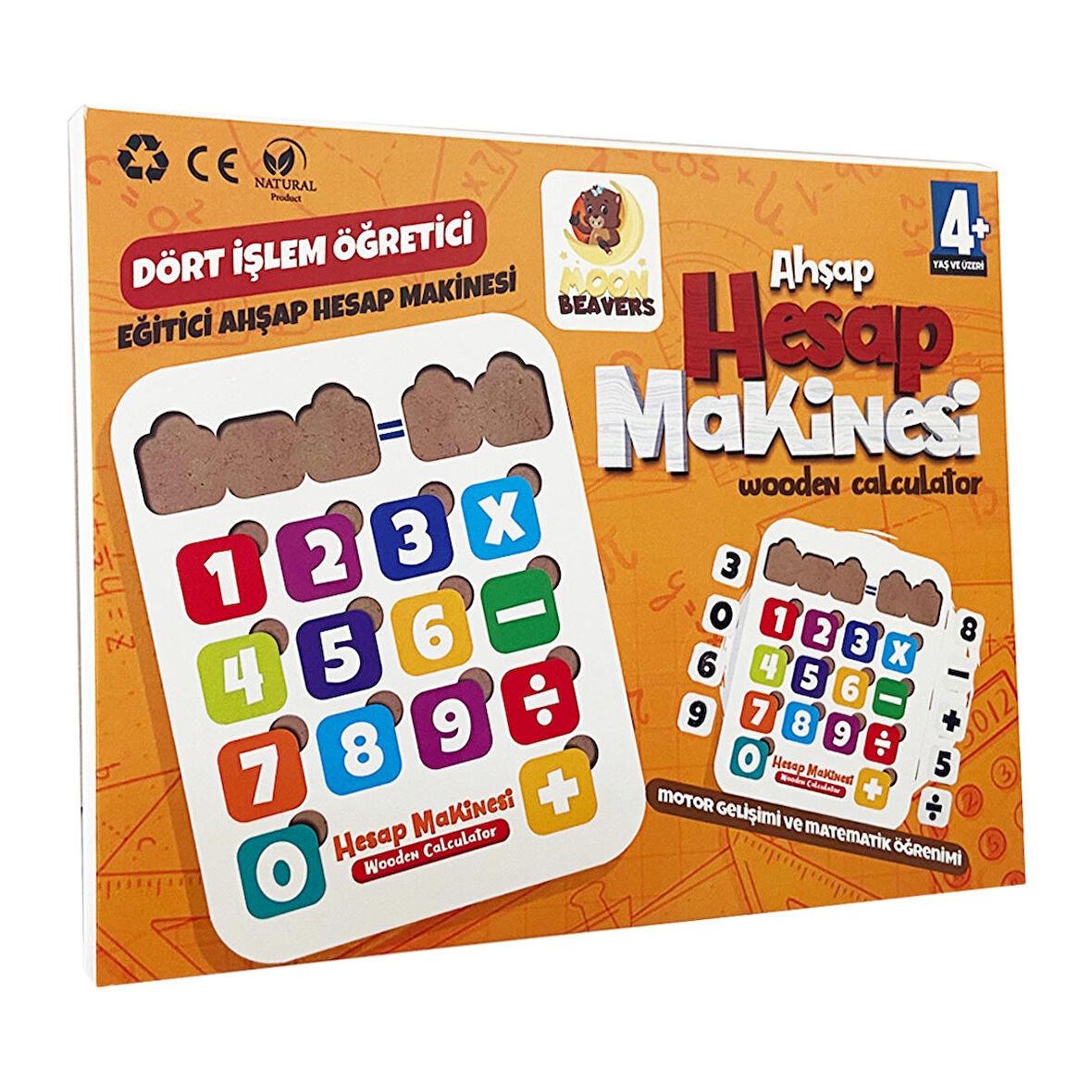 Hesap Makinesi Puzzle - Dört İşlem Yapboz - Ahşap - Eğitici Oyuncak - 4 Yaş ve Üzeri Eğitime Yardımcı Oyuncak