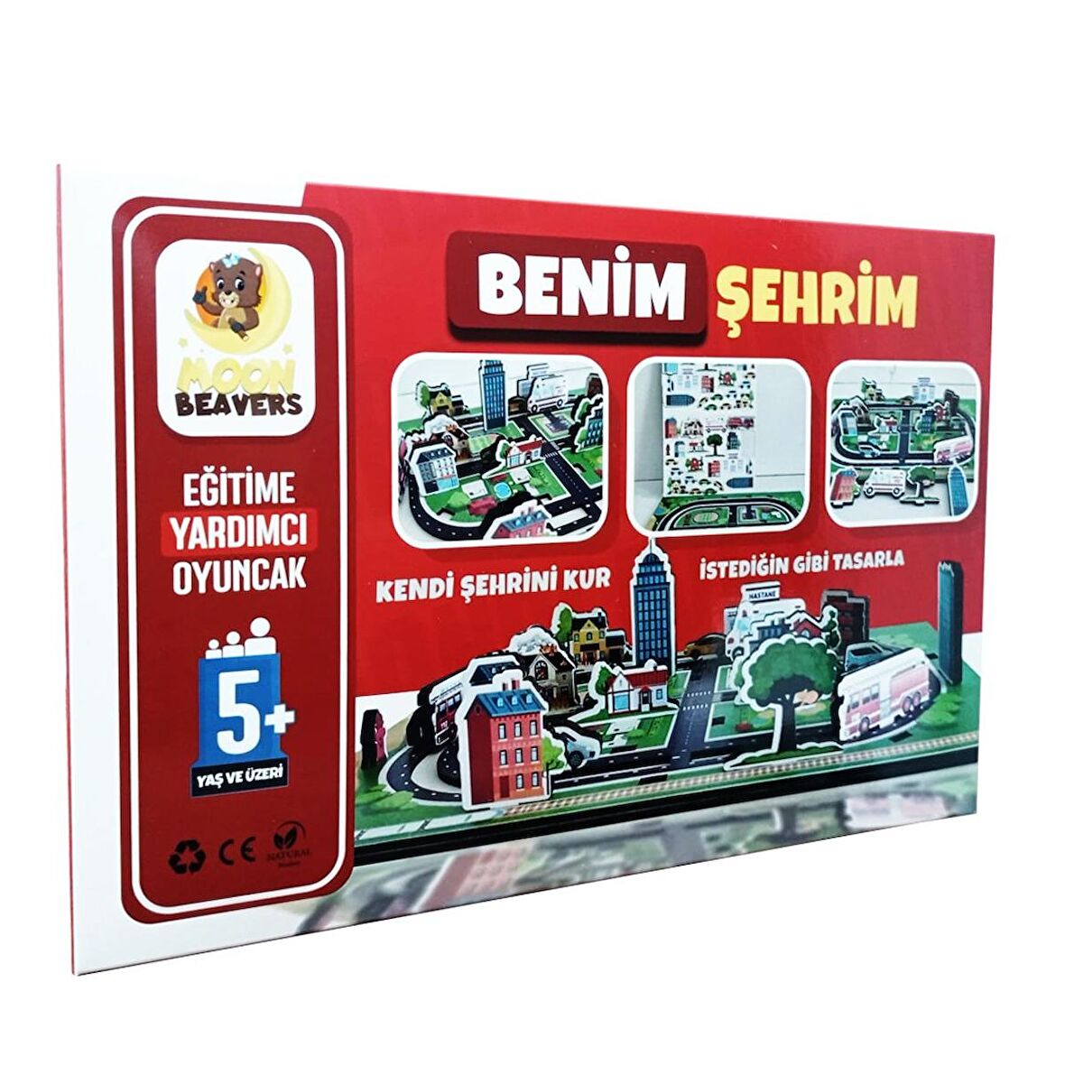 Benim Şehrim Maketi - Ahşap Figür ve Maket - Eğitici Oyuncak - 5 Yaş ve Üzeri Eğitime Yardımcı Oyuncak