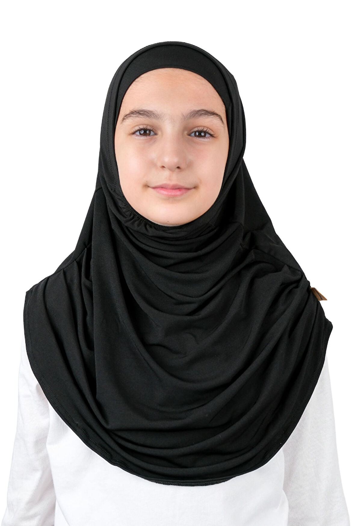 Pratik Hazır Geçmeli Boneli Çocuk Şal Siyah