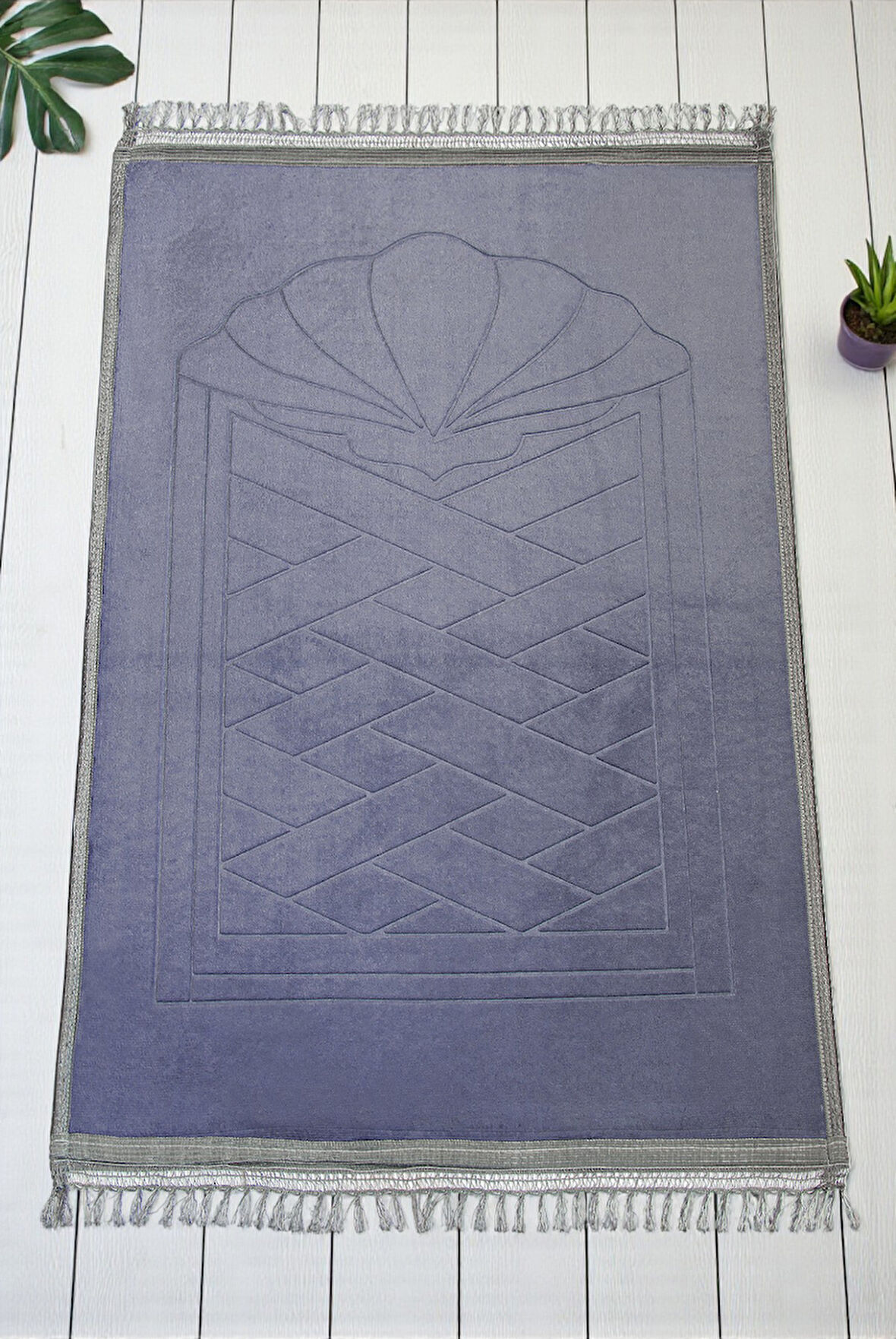 Yumuşak Kadife Dokulu Peluş Seccade Mor