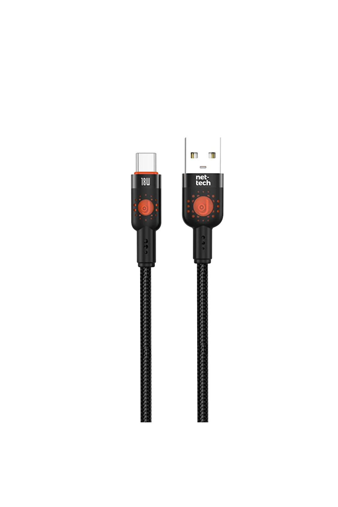 Siyah renk sarj kablosu ve Data Kablosu Hızlı sarj 18 watt usb to type c kablo 1 metre
