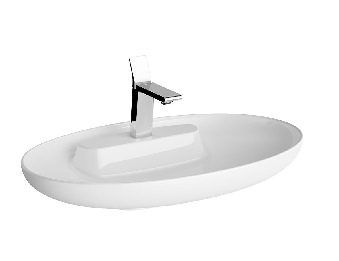 VitrA Memoria 5881B403-0563 Oval Çanak Lavabo, VitrA Clean, 75 cm, Beyaz