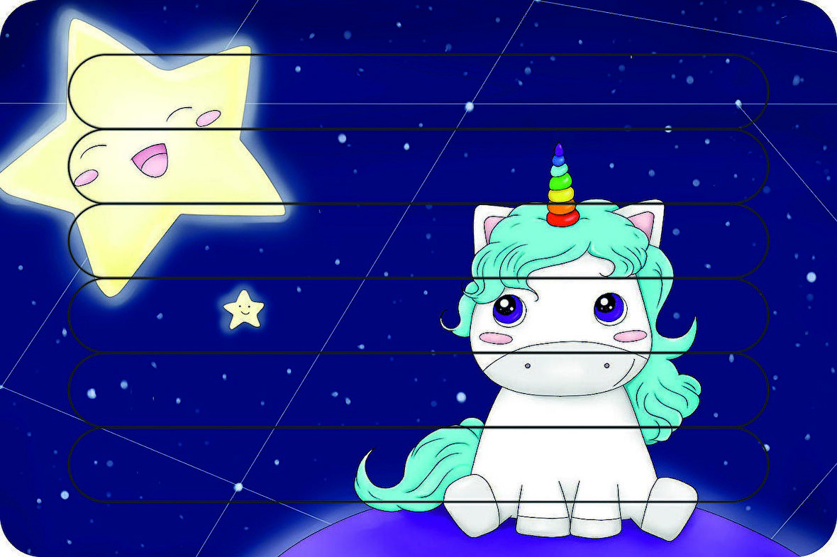 Bebek Unicorn Çubuk Ahşap Çocuk Puzzle Yapboz