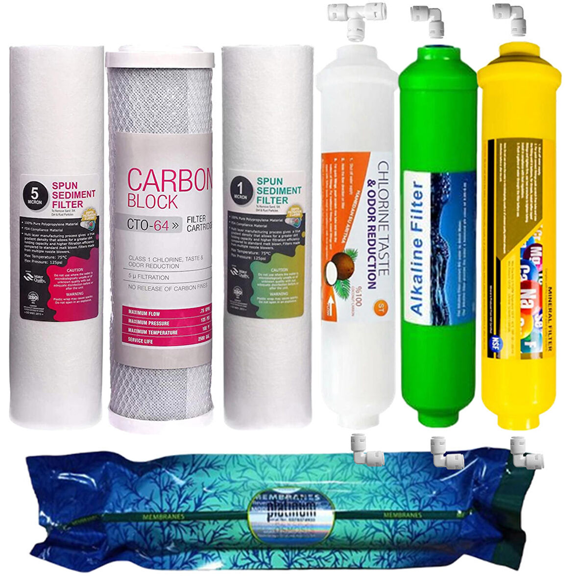 Su Arıtma Filtre Seti 7 Li Çift Spun Platınum Mineral Alkali