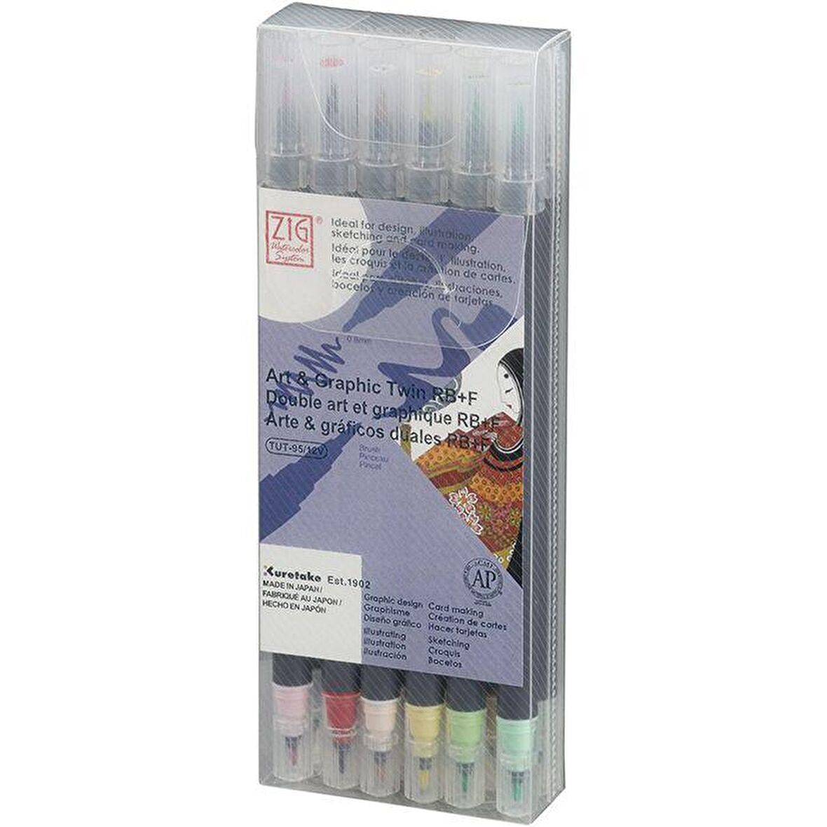 Zig Art & Graphic Twin RB+F Çift Uçlu Çizim Kalemi 12li Set TUT-95/12VPA