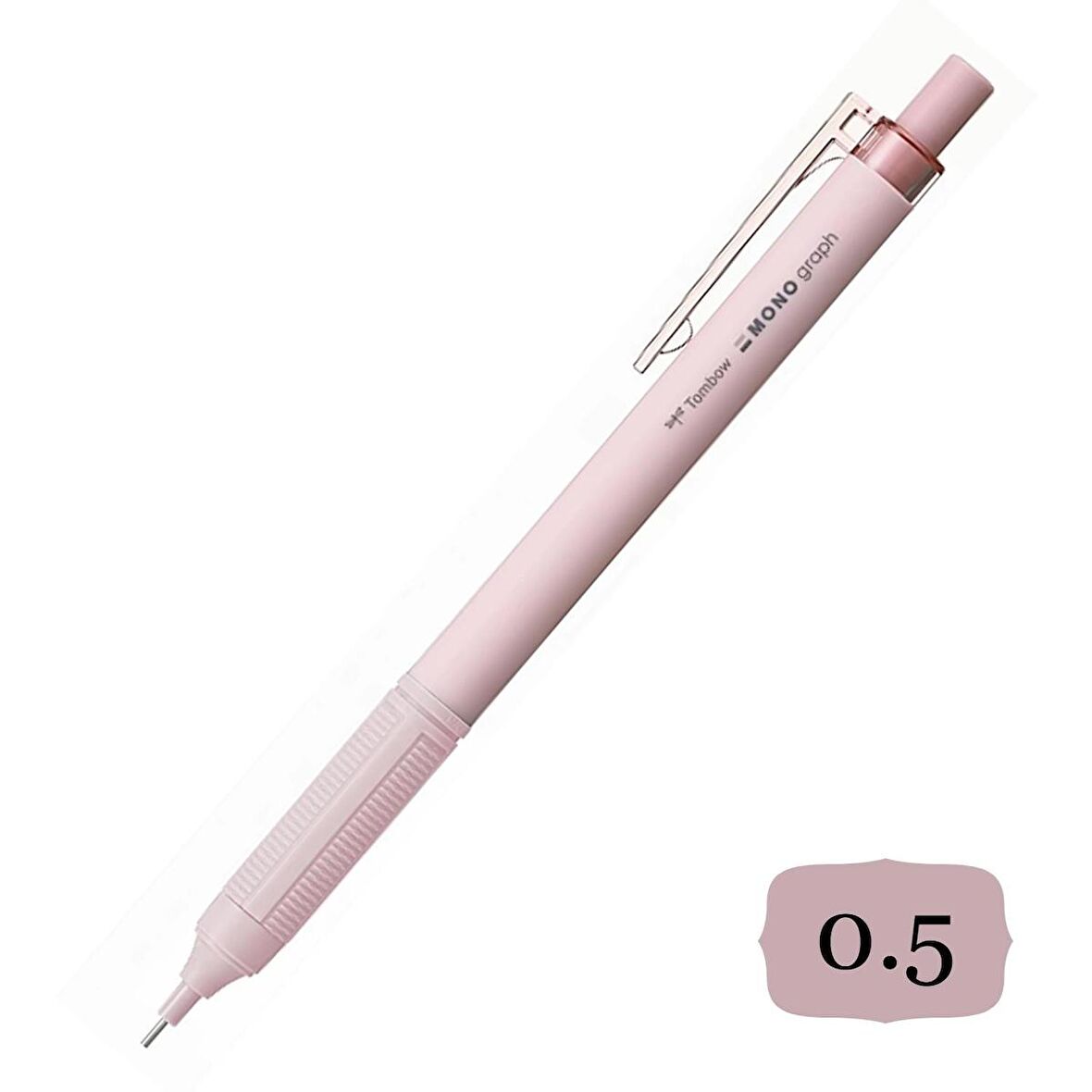 Tombow Mono Graph Lite Mekanik Versatil Uçlu Kalem 0.5 Gri Pembe Blisterli (DPA-122G)