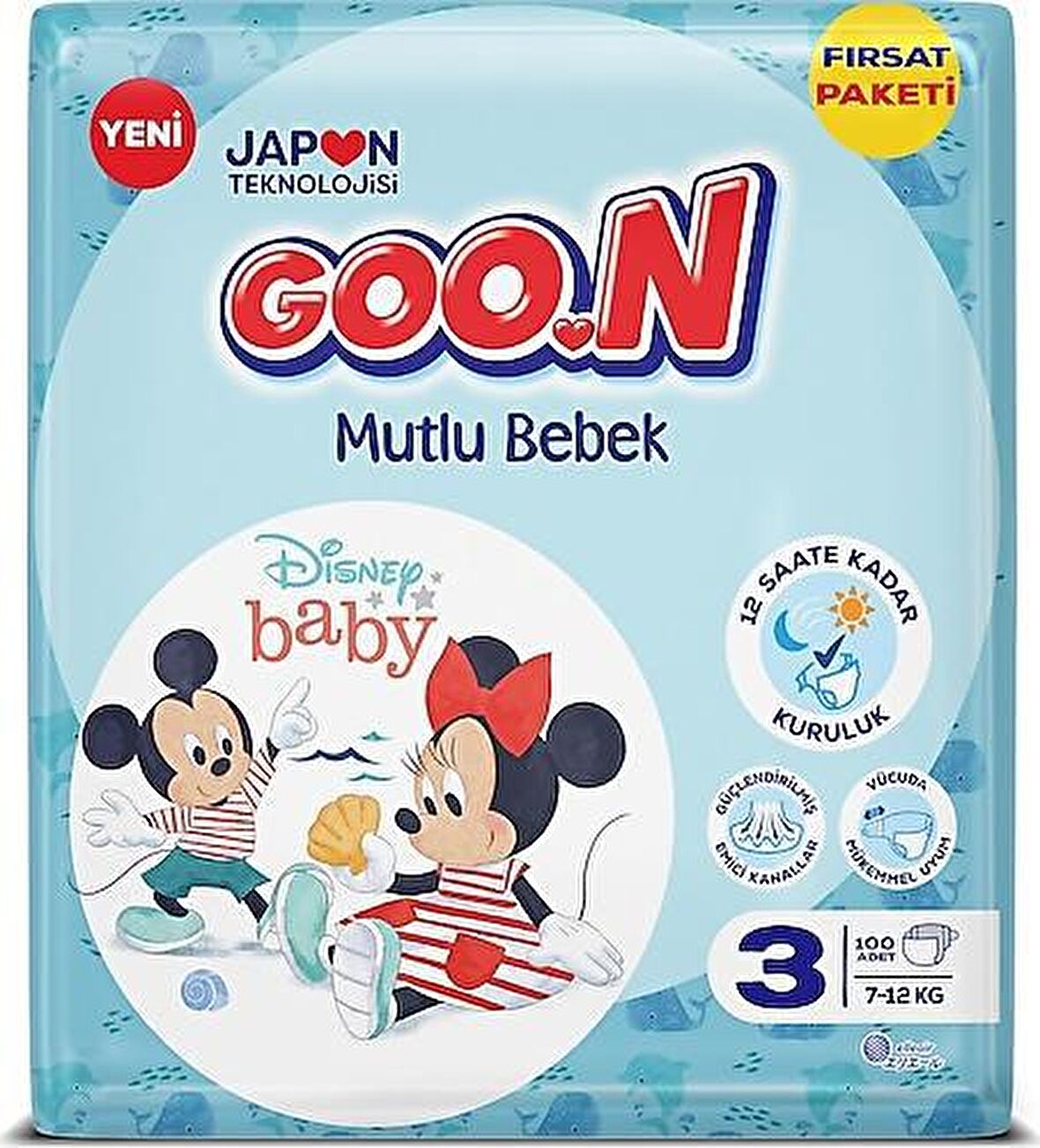 Goon Mutlu Bebek Bezi 100Lü No:3 Aylık Paketi