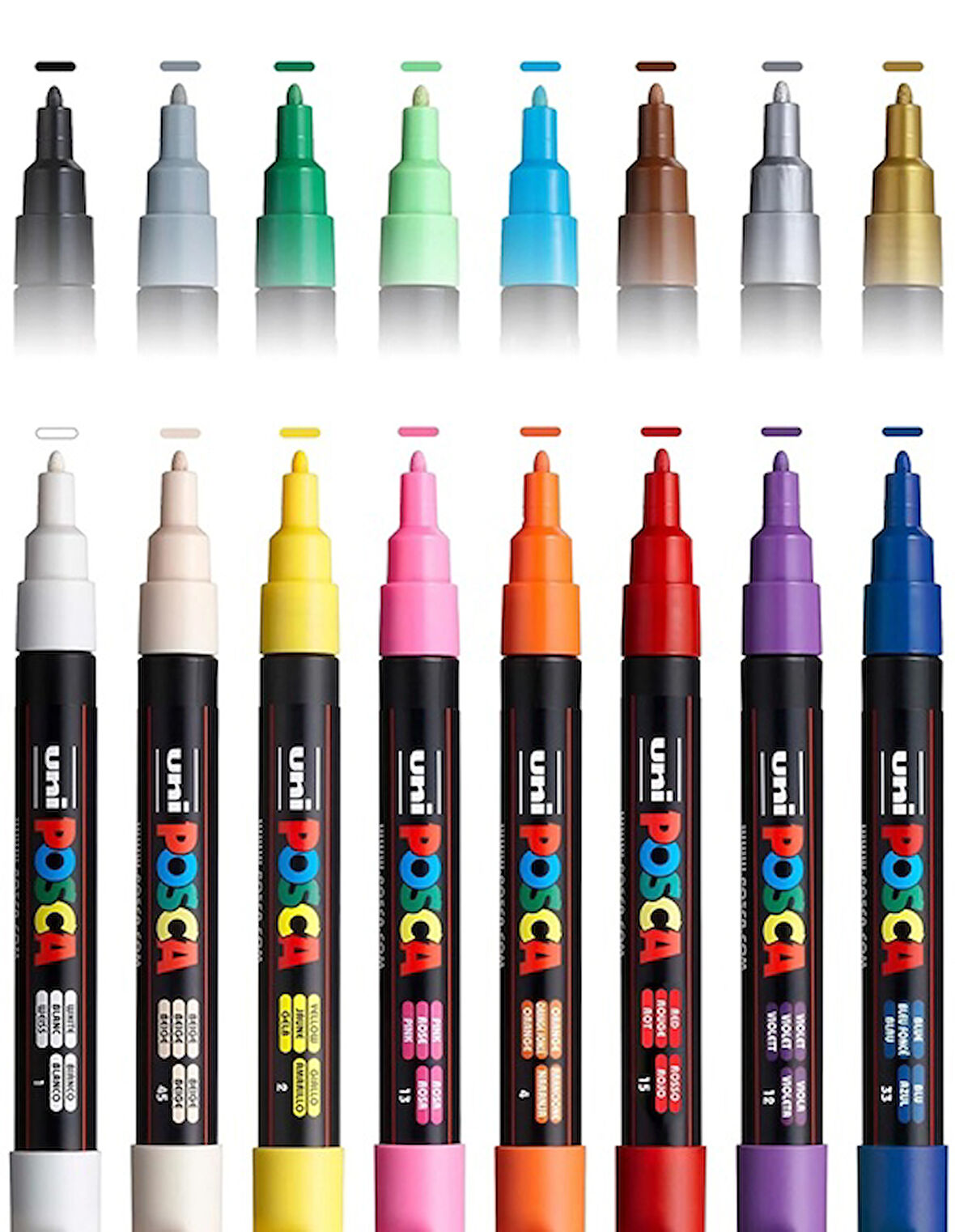 Uniball Posca Su Bazlı Markör Kalem Seti 0.9-1.3 16Lı