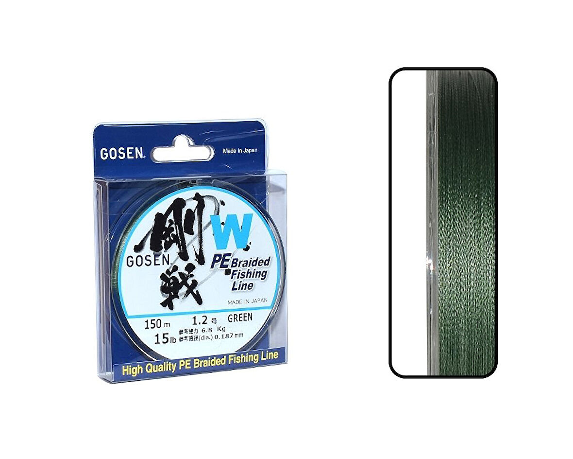 Gosen W4 Casting PE 4 Kat Spin İp Misina 150mt Yeşil PE1.2-0.187MM