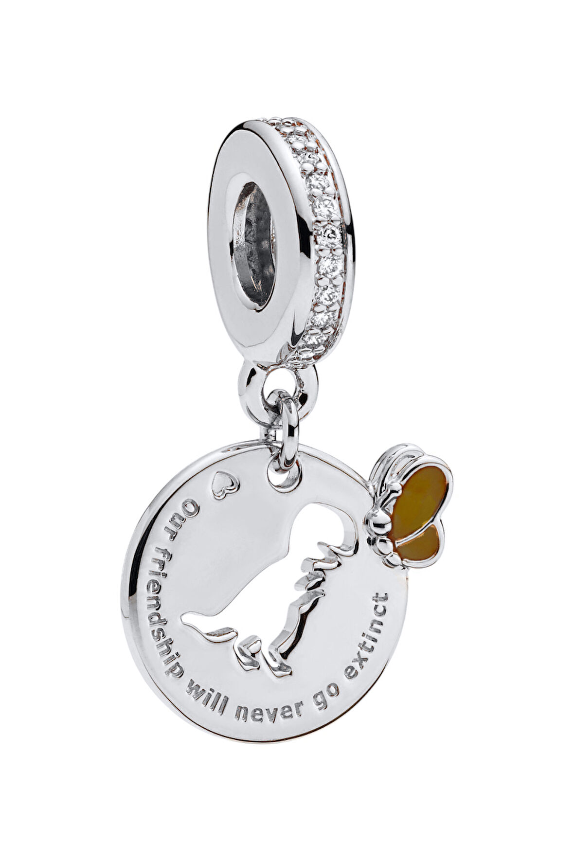 Dostluğumuz Asla Bitmeyecek Dinozor Charm | 925 Ayar Gümüş