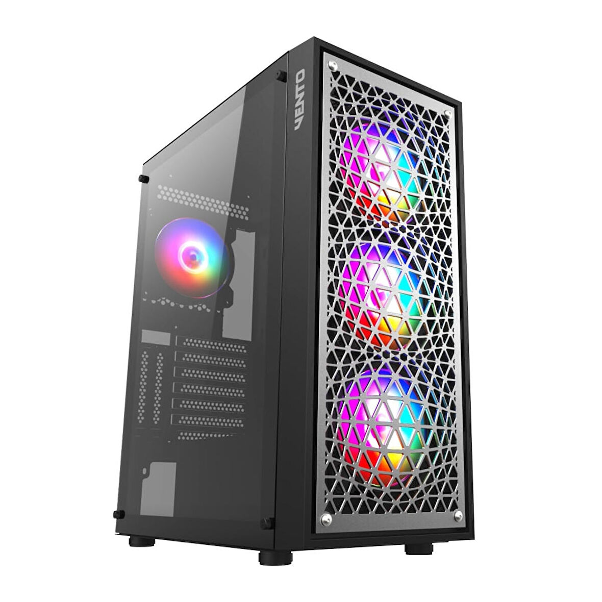 Vento VG18A 650W 80+ 4x120mm RGB Fan Temperli Cam USB 3.0 Mesh ATX Mid-Tower Gaming (Oyuncu) Kasa