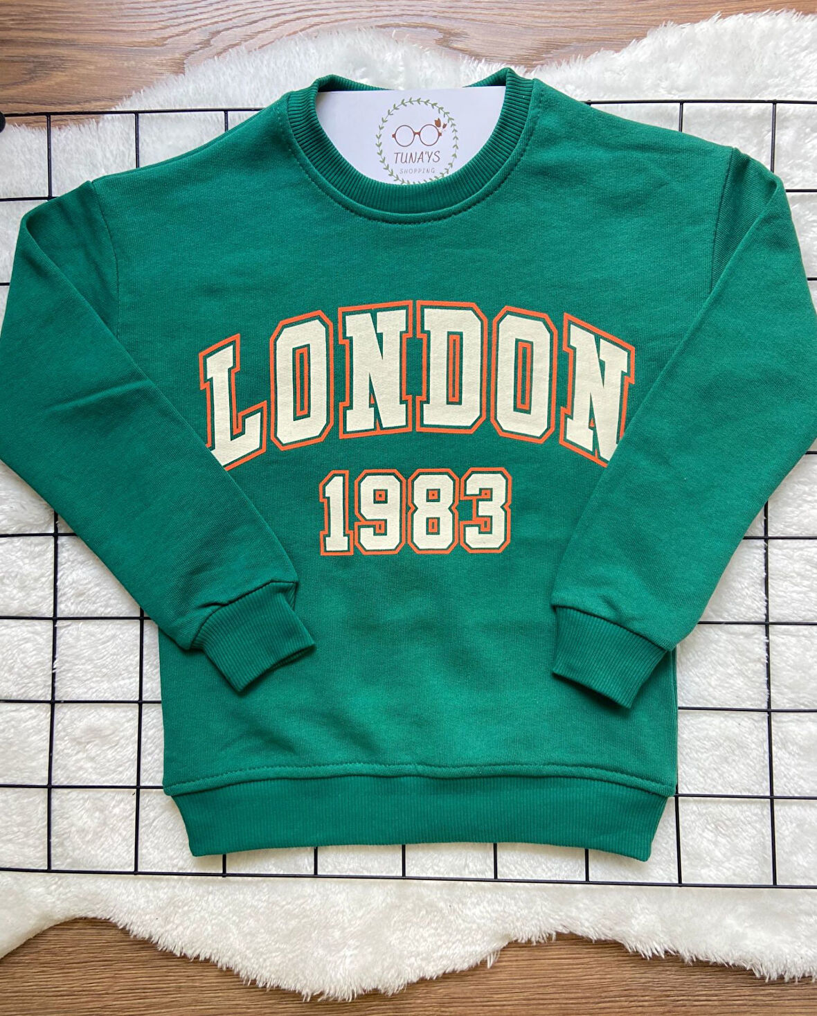 London Baskılı Çocuk Oversize Sweatshirt (Dhb9QCy9COvKv)