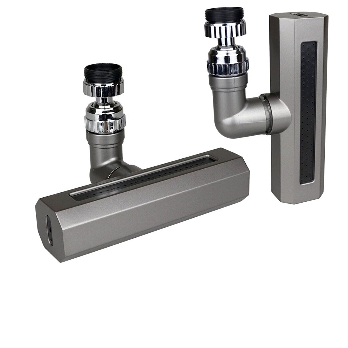 Siyah  Geniş  360 Derece Dönebilenoynar Başlık - 4 Mod  Perlatör Şelale Musluk Ucu Ktx-3288 (4915)