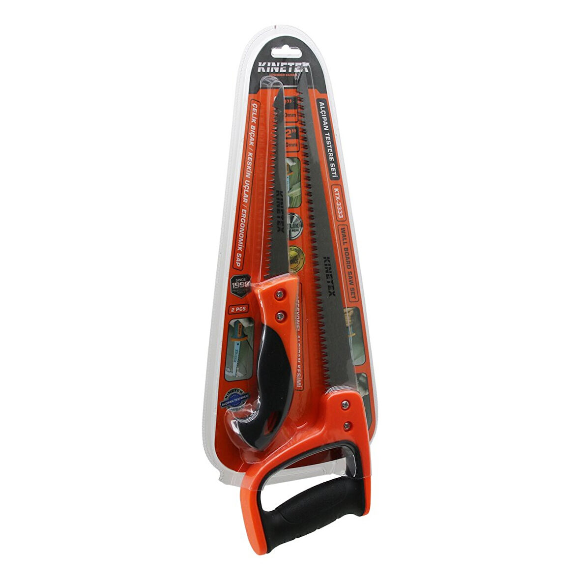 2 Pcs Alçıpan Testere Set Profesyonel 7 İnç- 170mm - 12 İnç- 300mm Çelik Bıçak - Ergonomik Sap (4915)