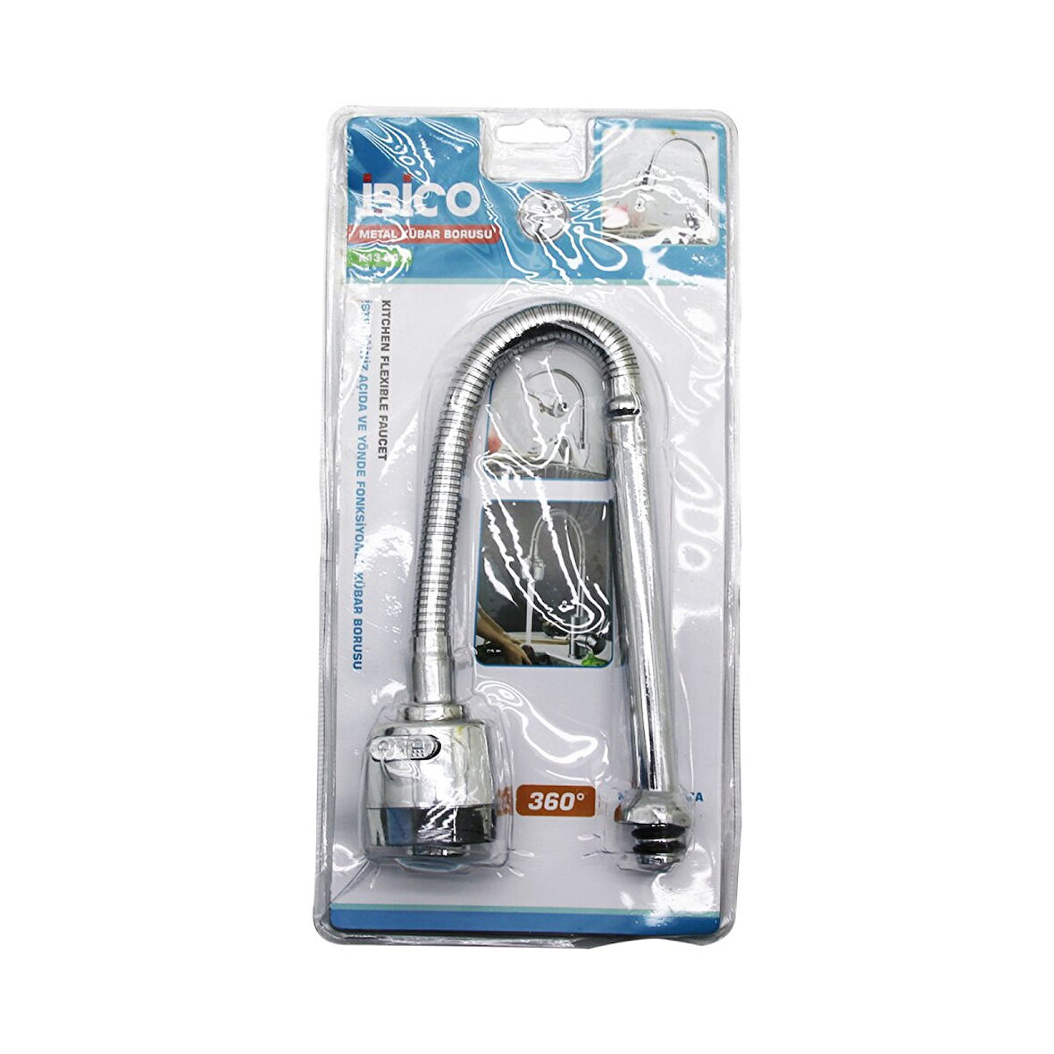 Metal  Kubar - Batarya Borusu  Krom Topaç Başlık= Kademeli   360 Derece Yaylı   Anti Twist  Vakumlu Ambalaj (4915)