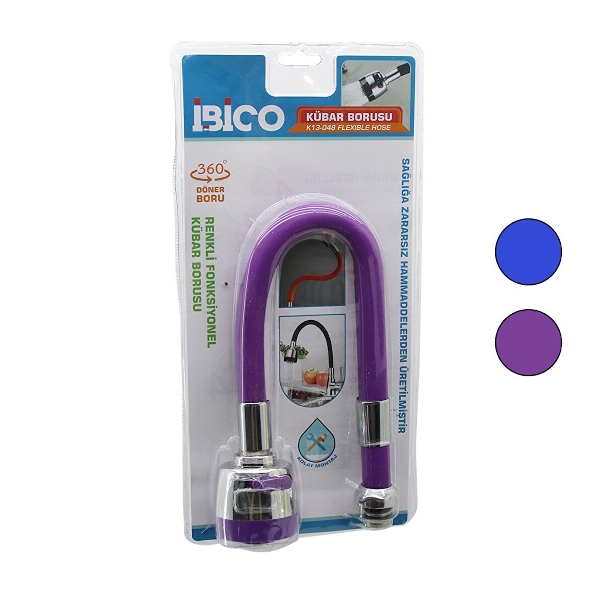 METAL - RENKLİ SİLİKON KAPLI KUBAR - BATARYA BORUSU TOPAÇ BAŞLIK= KADEMELİ 360 DERECE YAYLI VAKUMLU AMBALAJ (4915)