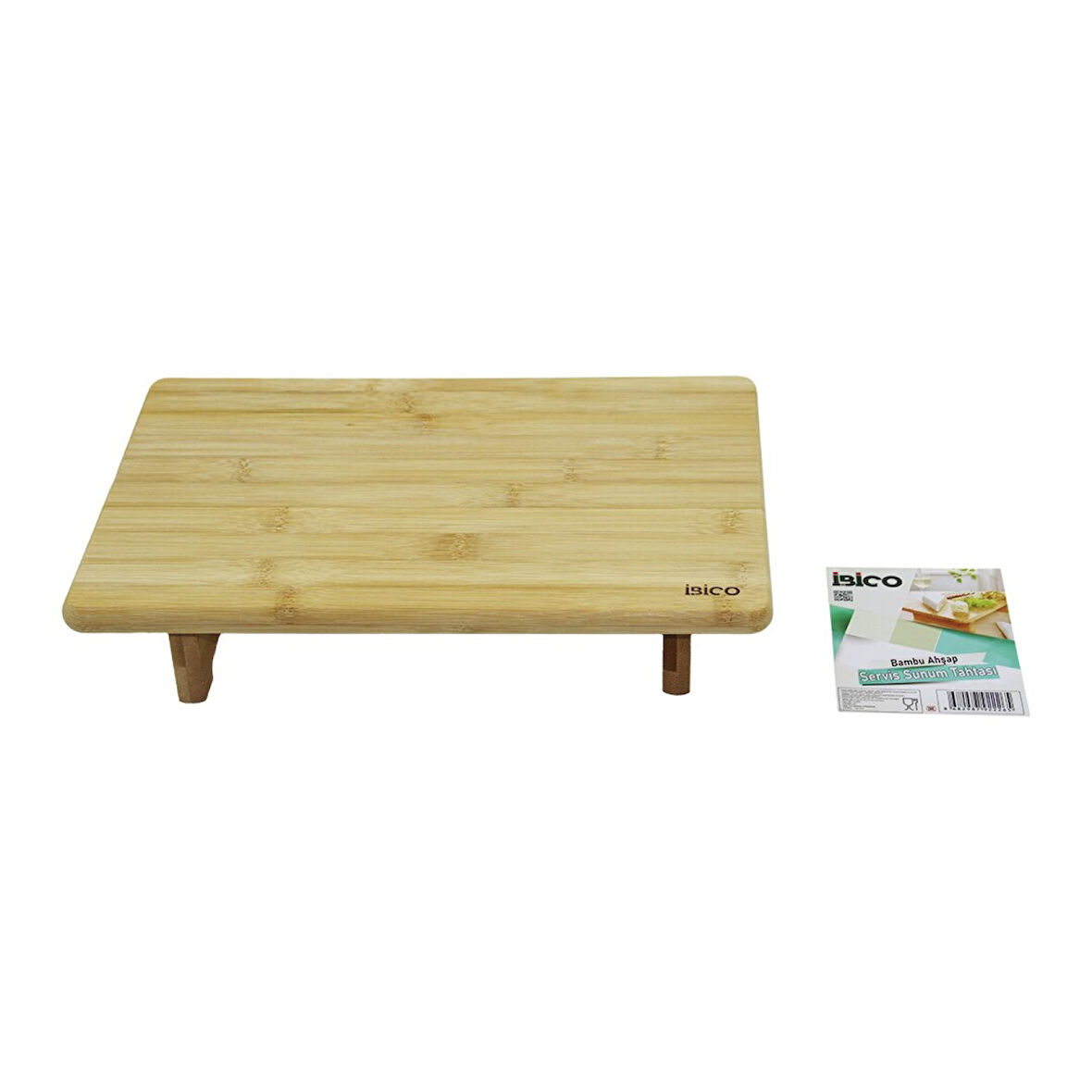 DİKDÖRTGEN AYAKLI  MİNİ SOFRA MODEL=32X21.5CM  BAMBU AHŞAP KESİM PANOSU (4915)