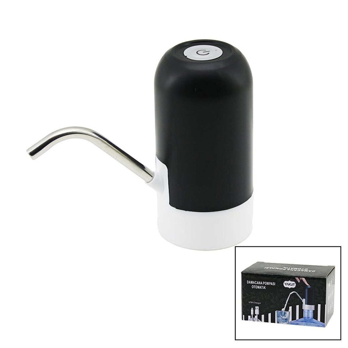 USB ŞARJLI - OTOMATİKDAMACANA SU POMPASI ŞARJ GÖSTERGELİ - DOKUNMATİK DÜĞME 4W - 5V (4915)