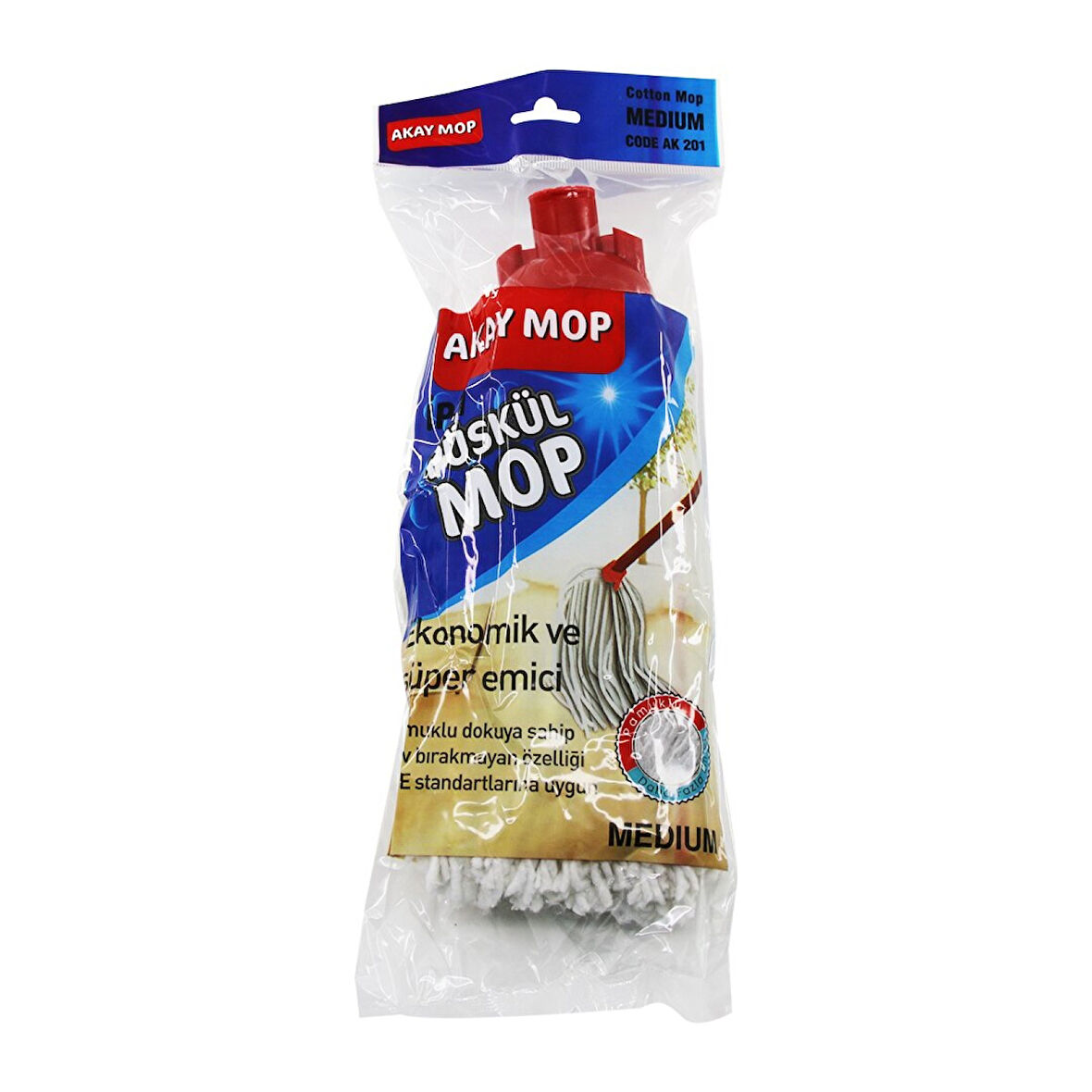 MEDIUM ÖRGÜLÜ İPLİ  PÜSKÜL PAMUK MOP (4915)