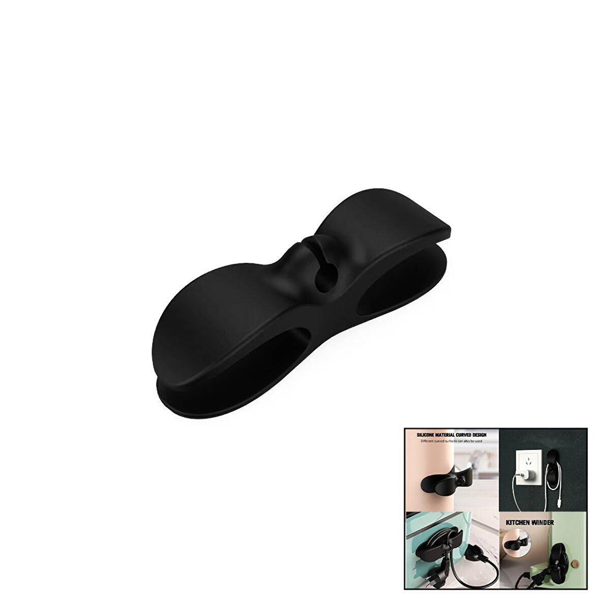 Pratik Kablo Tutacak - Toparlayıcı Plastik - Yapışkanlı (4915)