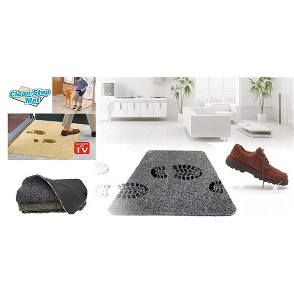Çamaşır Makinesinde Yıkanabilir Kir Toz Emici Mikrofiberli Paspas (4915)